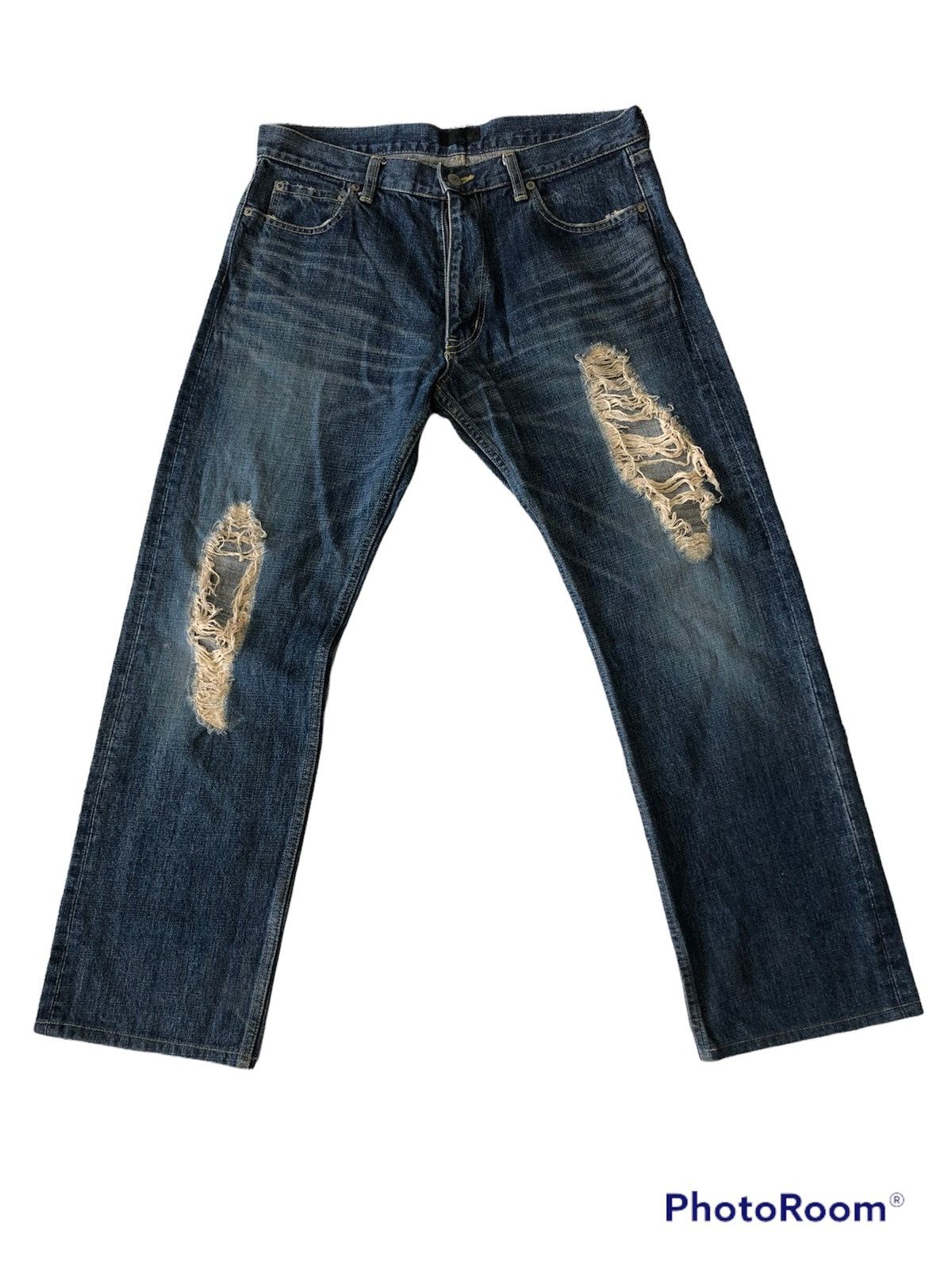 Beams Plus × Designer × Japanese Brand DISTRESSED BEAMS JEAN Size US 34 / EU 50 - 1 Thumbnail