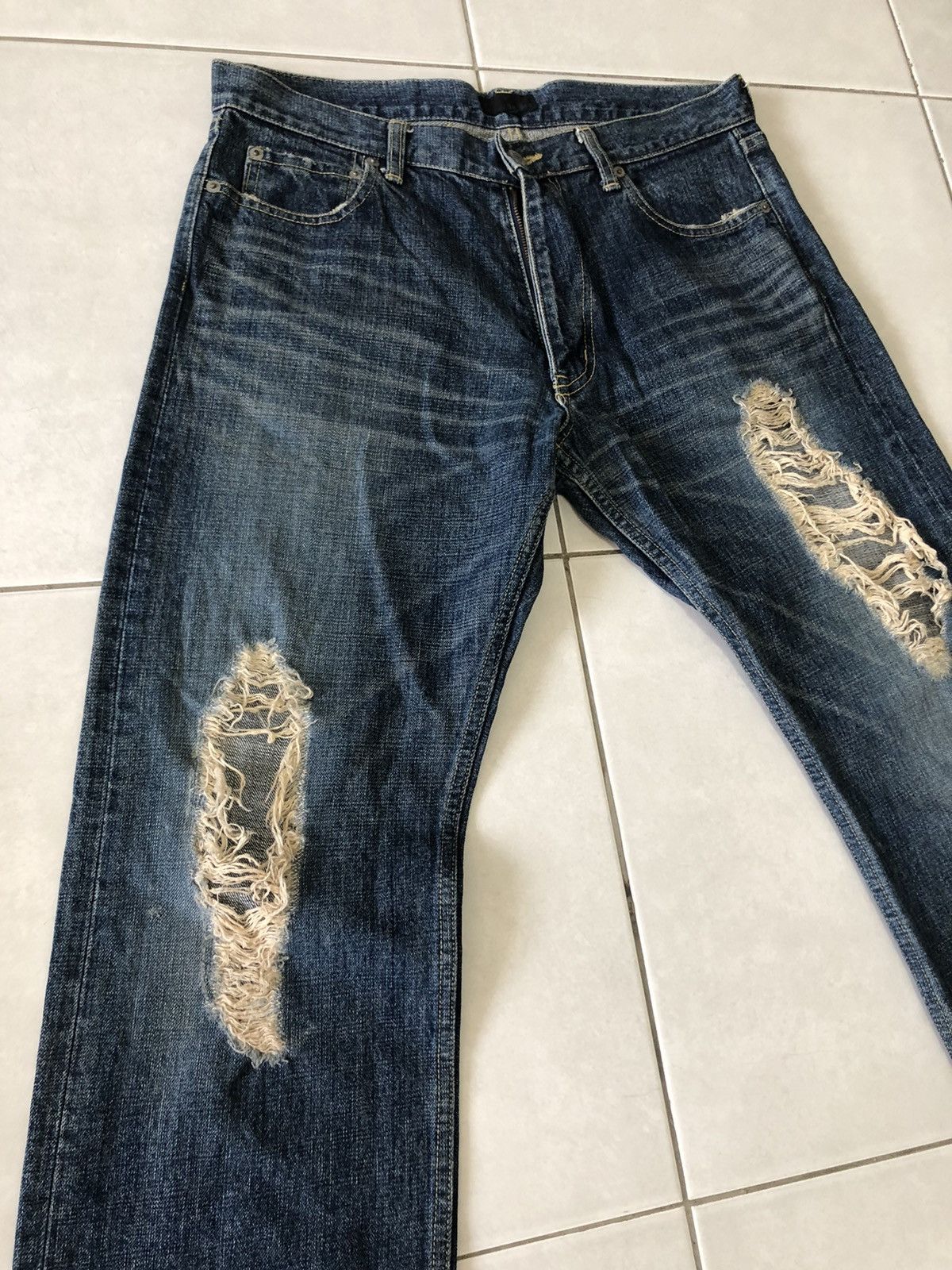 Beams Plus × Designer × Japanese Brand DISTRESSED BEAMS JEAN Size US 34 / EU 50 - 3 Thumbnail