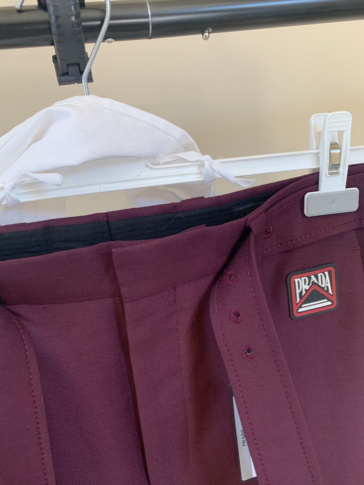 Prada Summer Kid Mohair Logo Pants in Granato Size US 30 / EU 46 - 5 Thumbnail