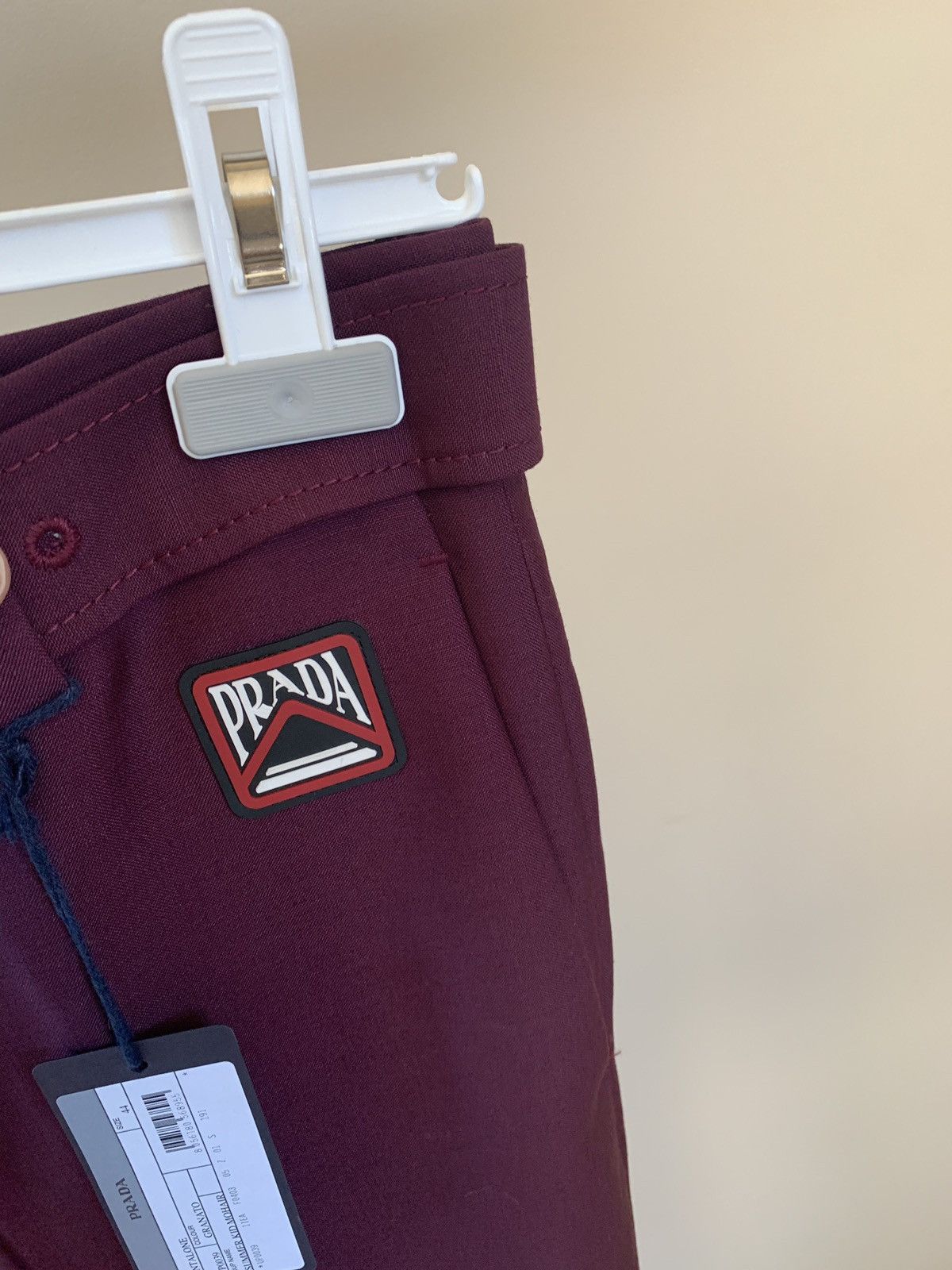 Prada Summer Kid Mohair Logo Pants in Granato Size US 30 / EU 46 - 9 Thumbnail