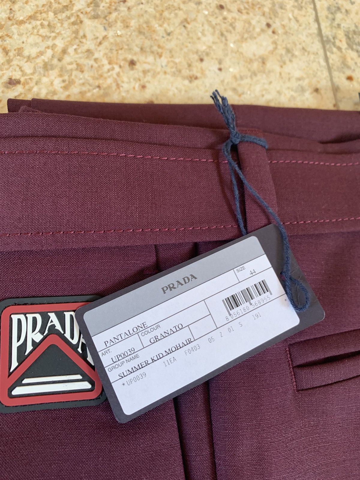 Prada Summer Kid Mohair Logo Pants in Granato Size US 30 / EU 46 - 14 Thumbnail