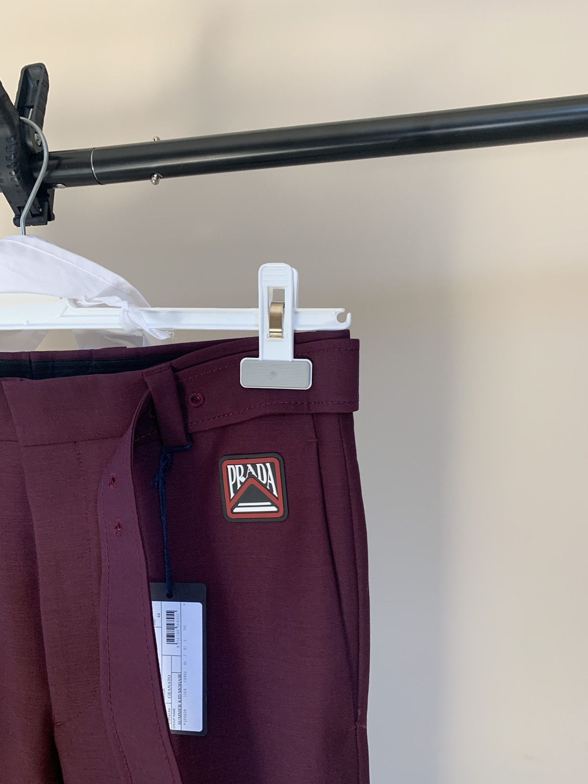 Prada Summer Kid Mohair Logo Pants in Granato Size US 30 / EU 46 - 7 Thumbnail