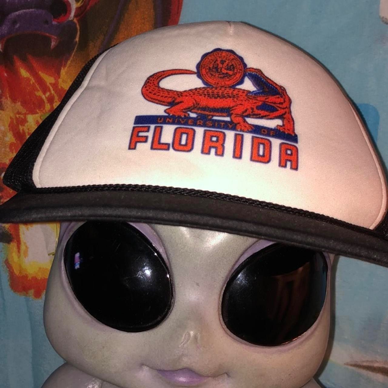 NCAA 90s Vintage Florida Gators Plush + Trucker Hat Snapback Mesh Size ONE SIZE - 2 Thumbnail