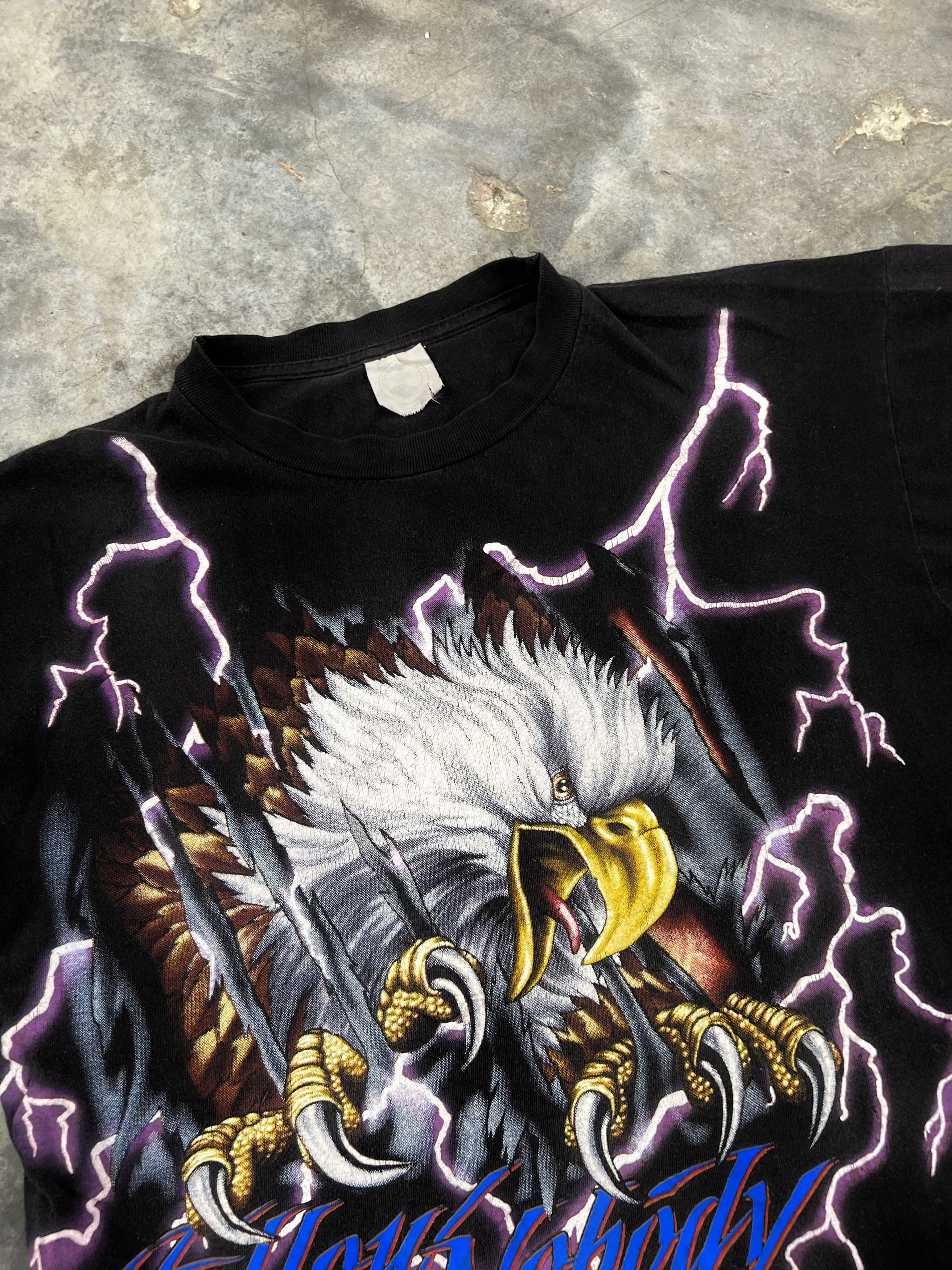 Vintage Vintage 90s American Thunder Black Lightning Tee Black XL Size US XL / EU 56 / 4 - 2 Thumbnail