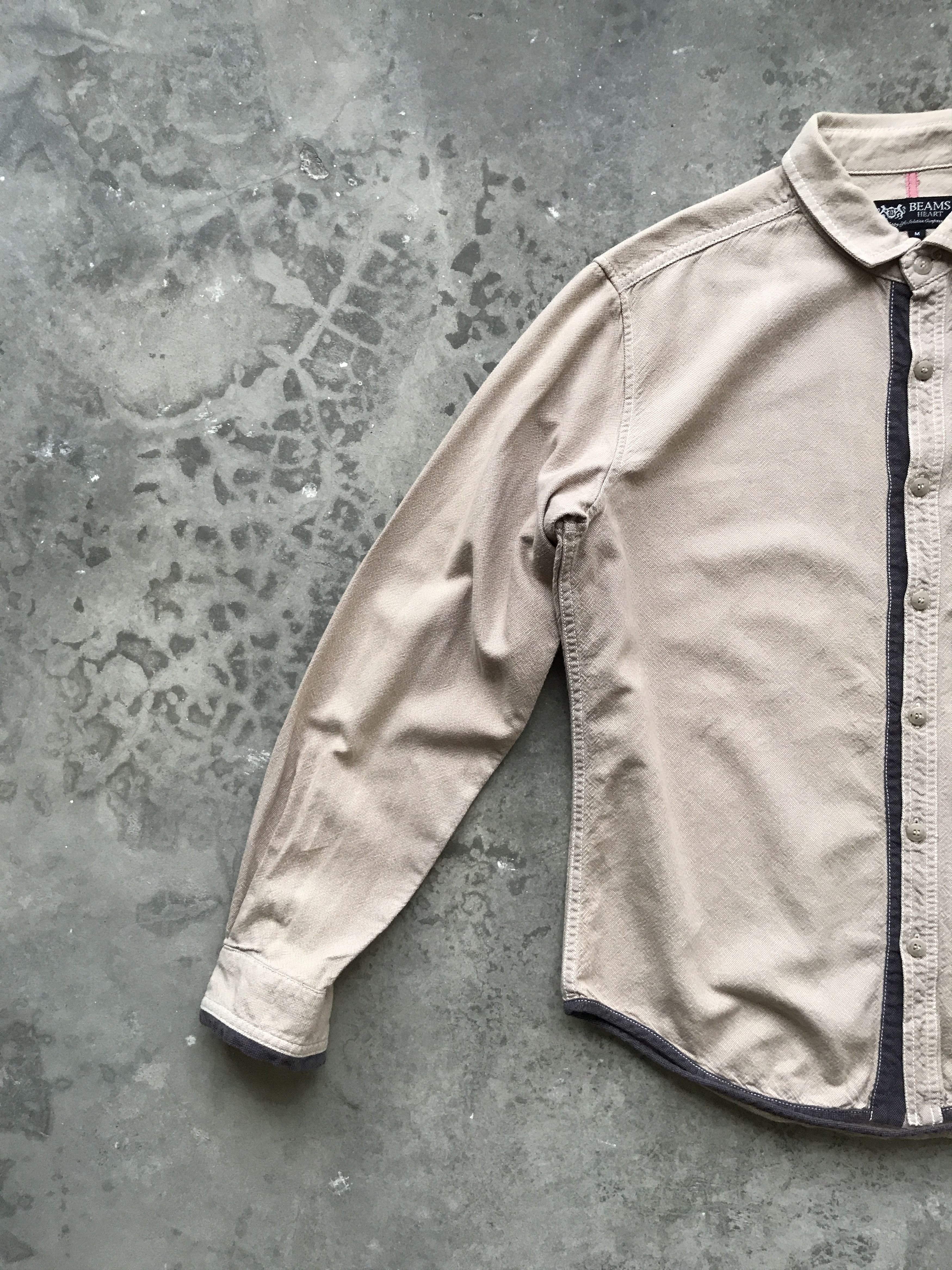 Beams Plus × Japanese Brand BUS2 - BEAMS Tan Long Sleeve Button Up Shirt Size US M / EU 48-50 / 2 - 4 Thumbnail