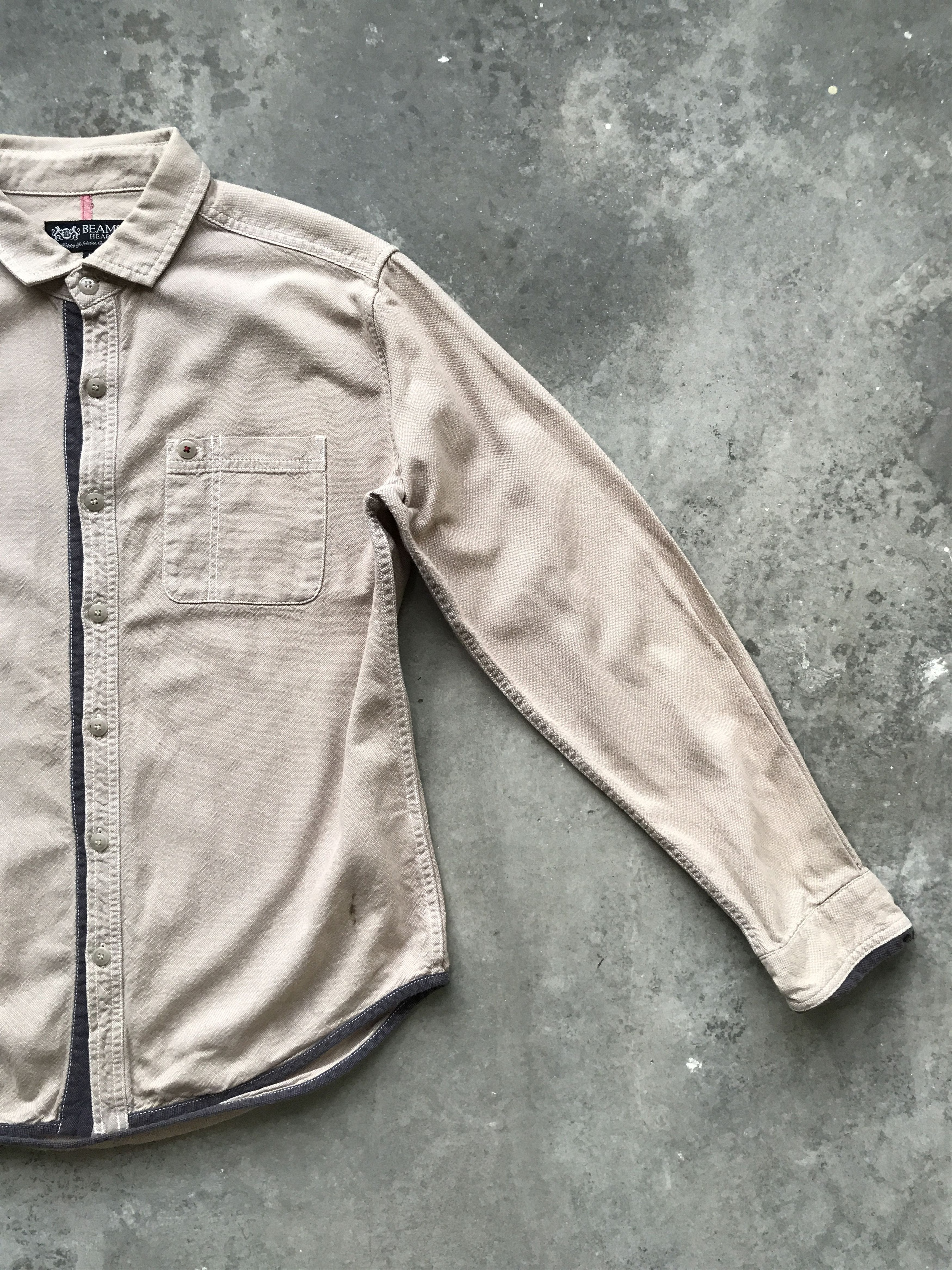 Beams Plus × Japanese Brand BUS2 - BEAMS Tan Long Sleeve Button Up Shirt Size US M / EU 48-50 / 2 - 5 Thumbnail