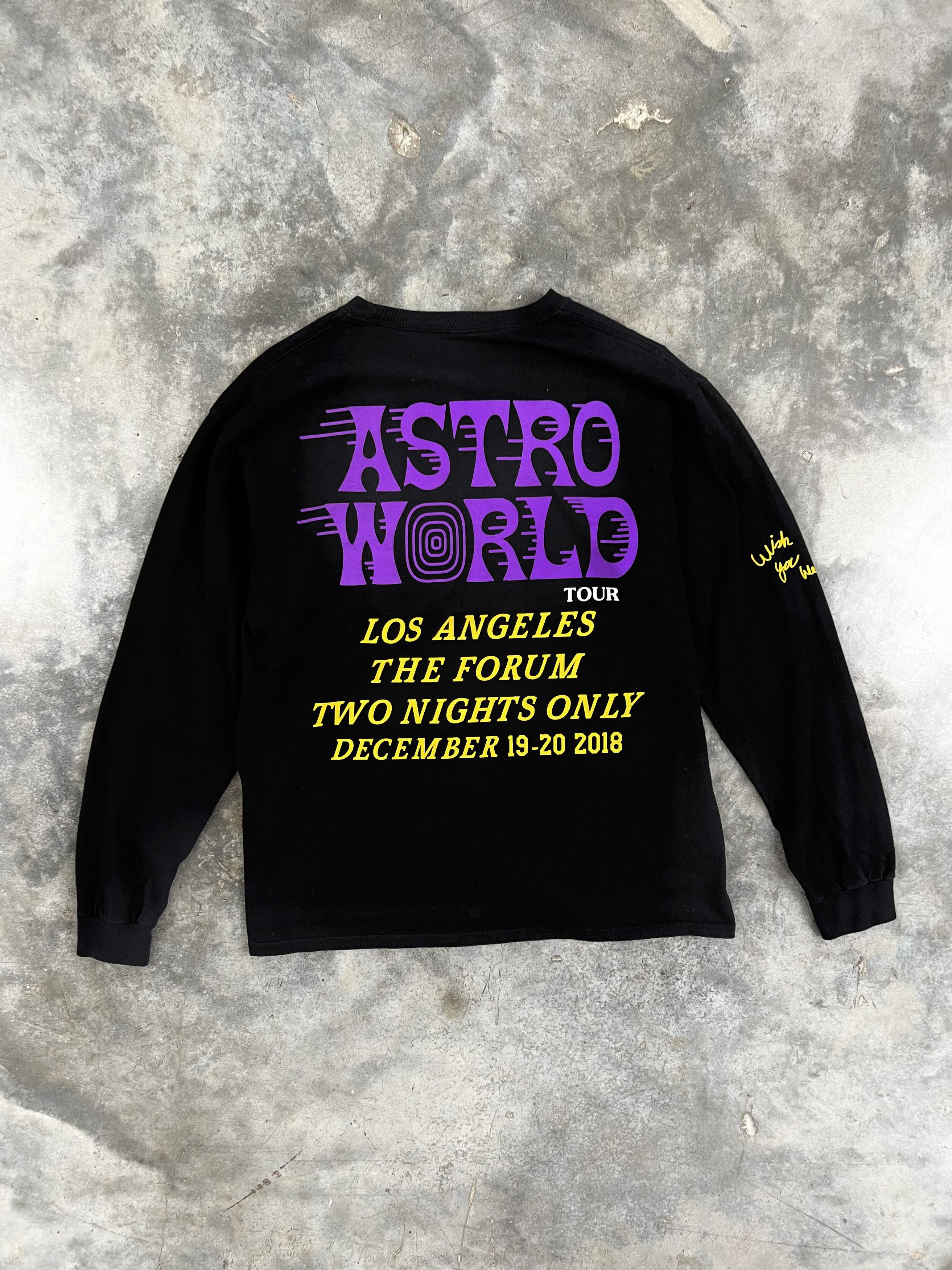 image of Travis Scott The Forum Black Astroworld Long Sleeve, Men's (Size Medium)