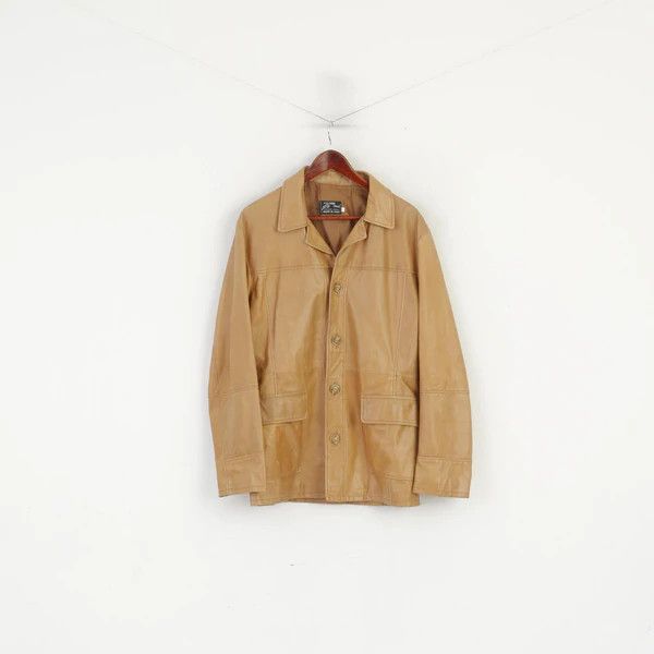 Vintage Lavorazione Artigiana Men L (M) Leather Jacket Camel 0766 Size US L / EU 52-54 / 3 - 2 Thumbnail