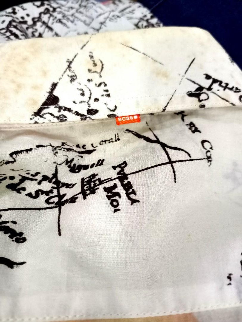 Hugo Boss Rare Vintage Hugo Boss Monroe Map Print Orange Shirt Size US S / EU 44-46 / 1 - 8 Thumbnail