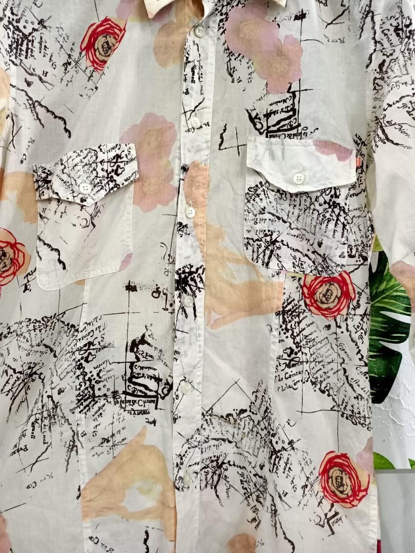 Hugo Boss Rare Vintage Hugo Boss Monroe Map Print Orange Shirt Size US S / EU 44-46 / 1 - 2 Thumbnail