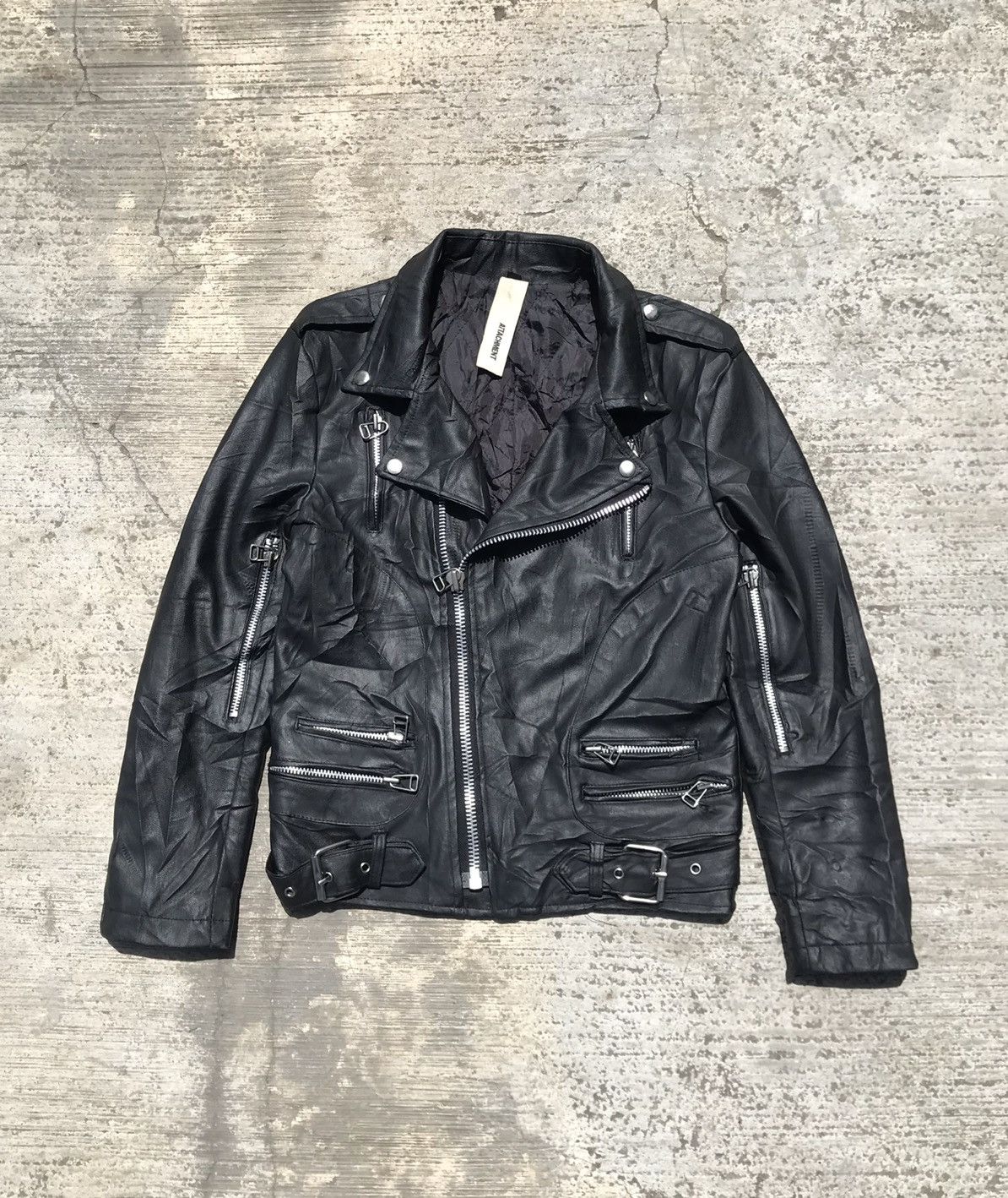 Attachment Leather Biker Jacket