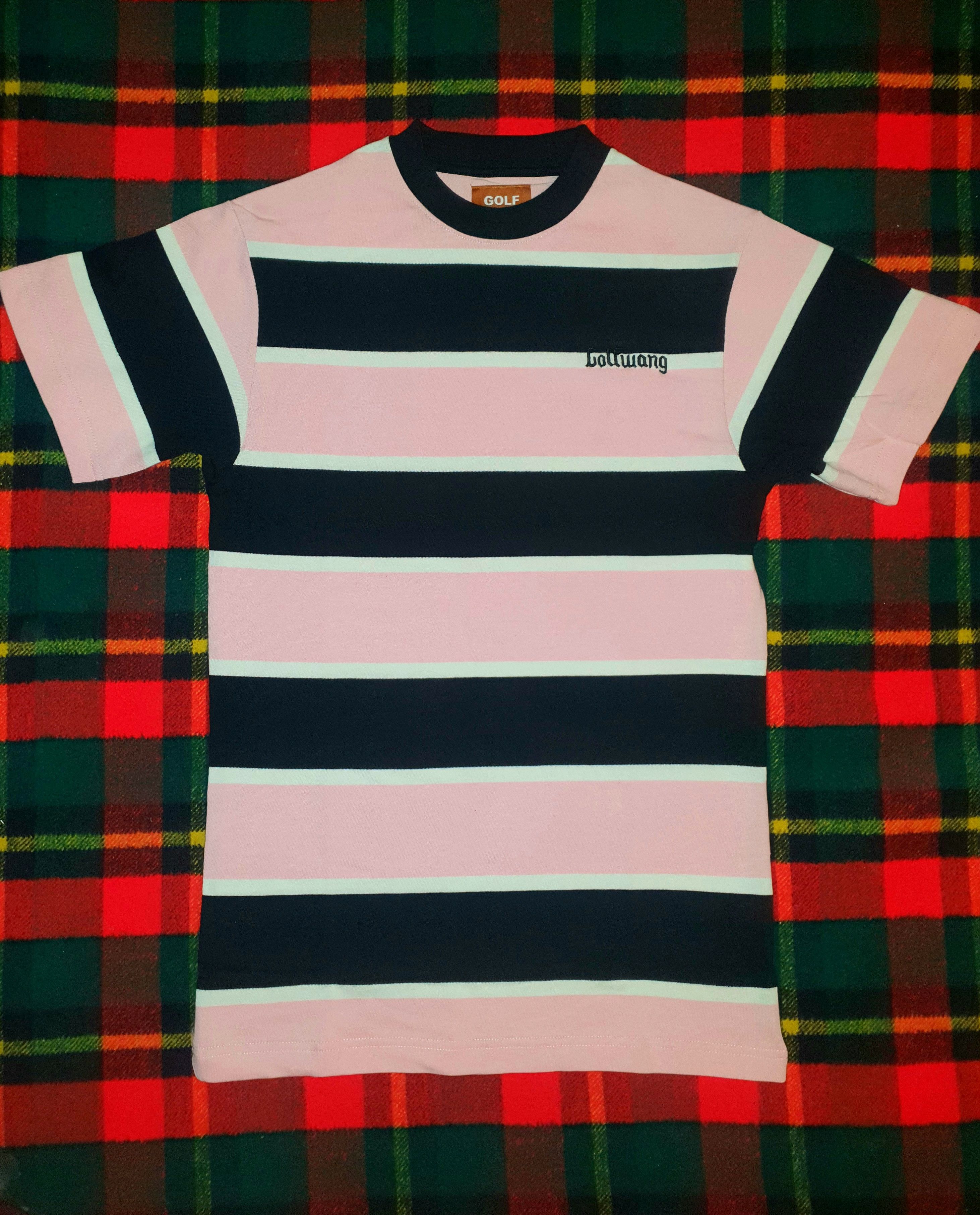 Golf Wang BIG STRIPE TEE BLACK/PINK by GOLF WANG | Grailed