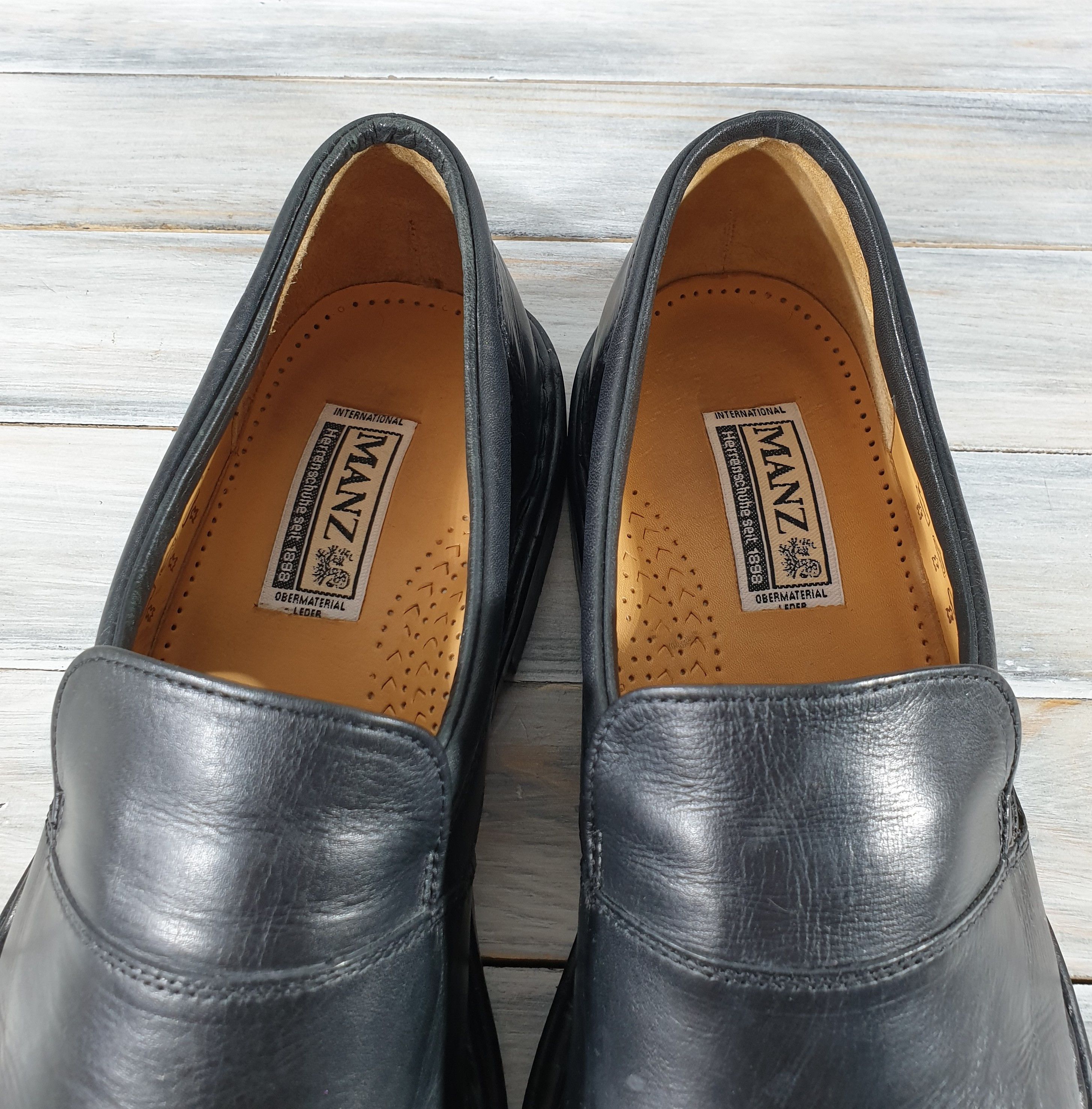 Handmade × Leather MANZ Handmade Mens Leather Summer Casual Shoes Black Size US 11 / EU 44 - 10 Thumbnail