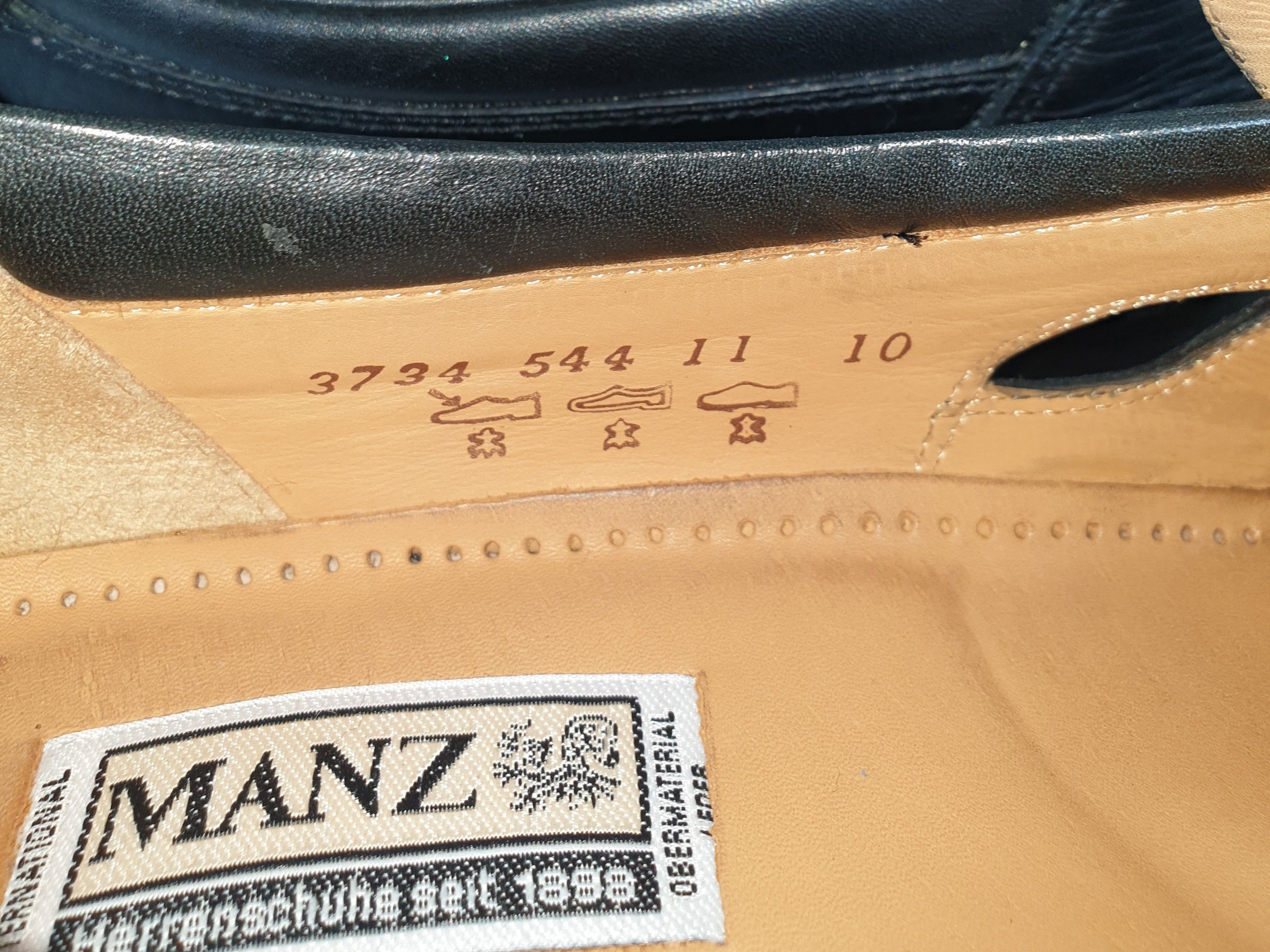 Handmade × Leather MANZ Handmade Mens Leather Summer Casual Shoes Black Size US 11 / EU 44 - 13 Thumbnail