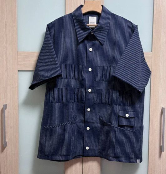 visvim 21SS KETCHUM SHIRT S/S SANTOME navy - Tops