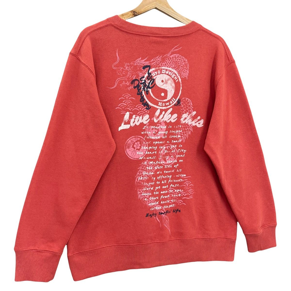 Vintage 90s TnC Hawaii Pearl City Surf Big Logo Crewneck Sweatshirt Size US M / EU 48-50 / 2 - 2 Thumbnail