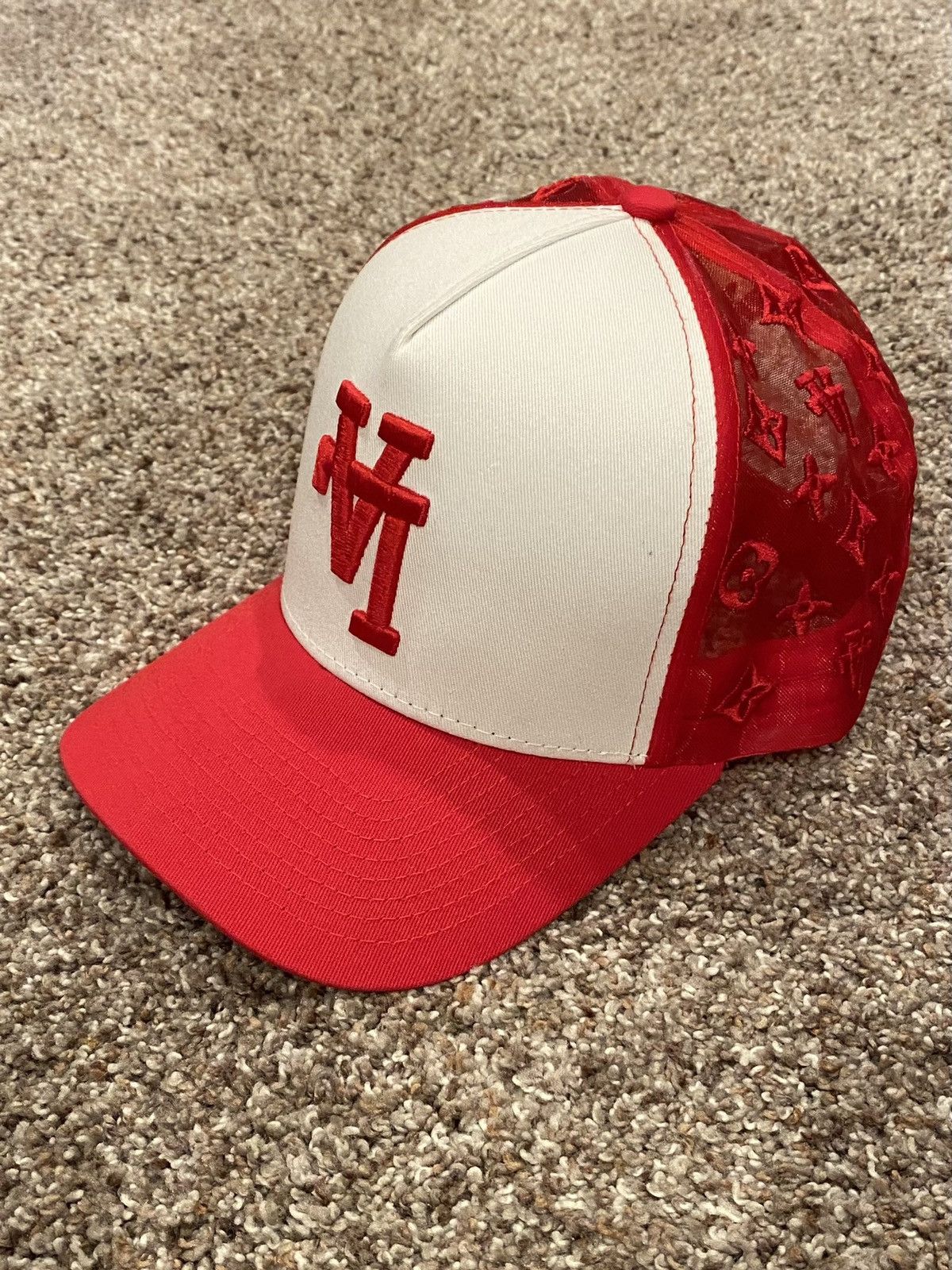 Kill the Hype LA KTH LA Louis Vuitton Print Trucker Hat Red