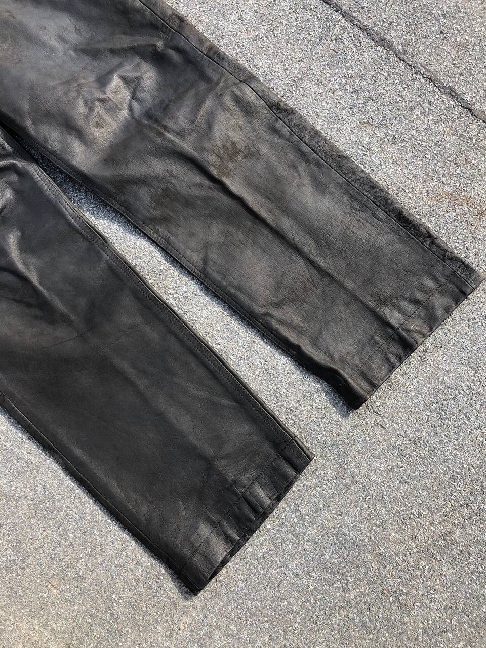 Leather Vintage Brown leather pants punk rock rare 90s biker Size US 33 - 3 Thumbnail