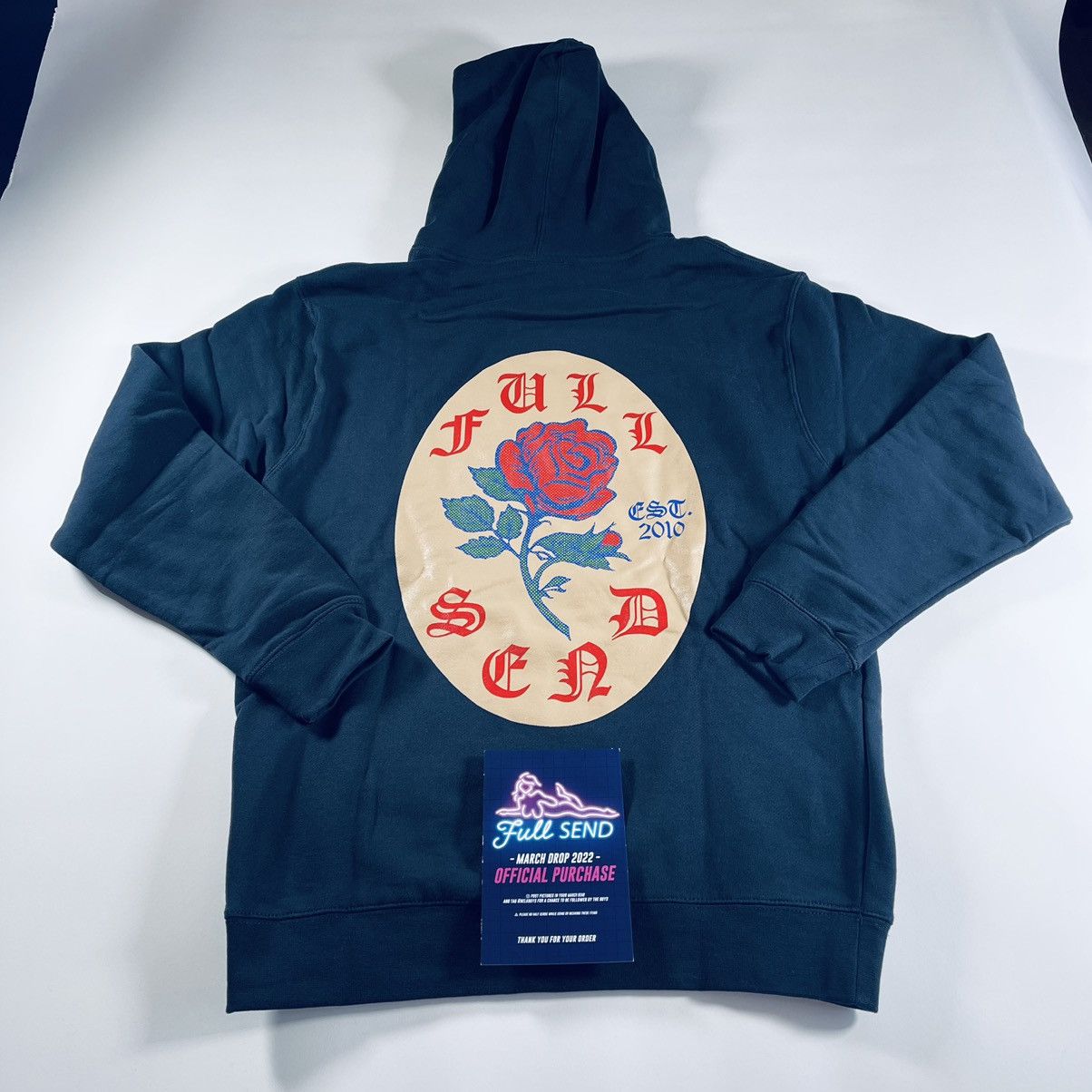 March 2022 Drop Full Send Logo online Hoodie