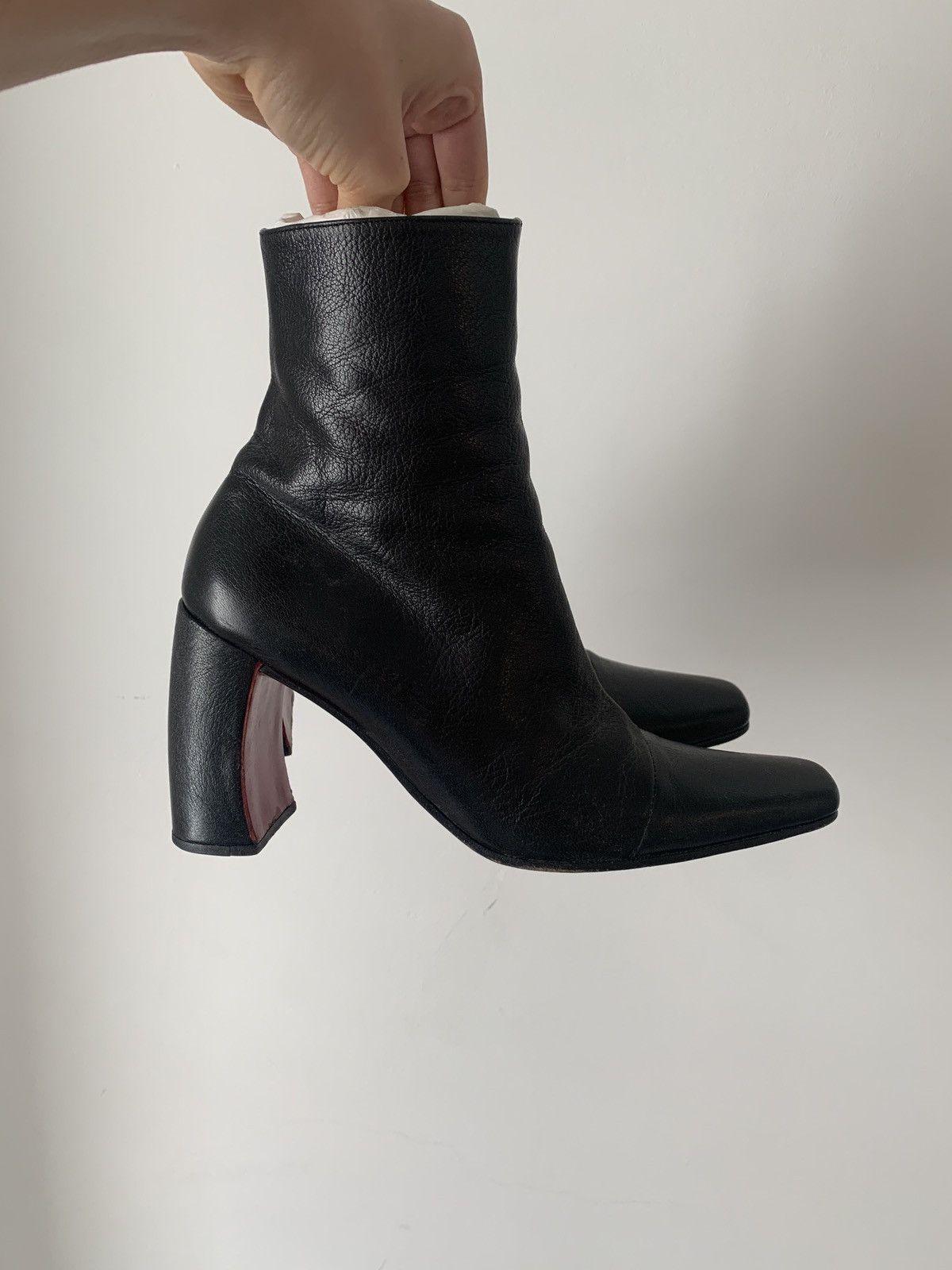 Ann Demeulemeester Zipper boots black leather High heel size 36