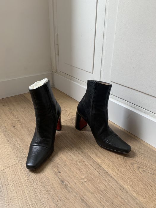 Ann Demeulemeester Zipper boots black leather High heel size 36