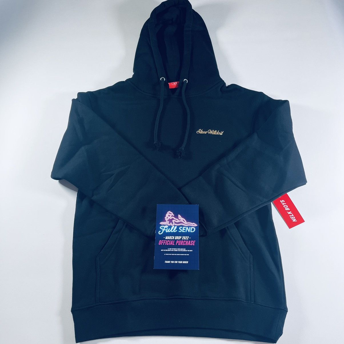 Full Send SteveWillDoIT Script popular Hoodie Size XL Black Embroidered