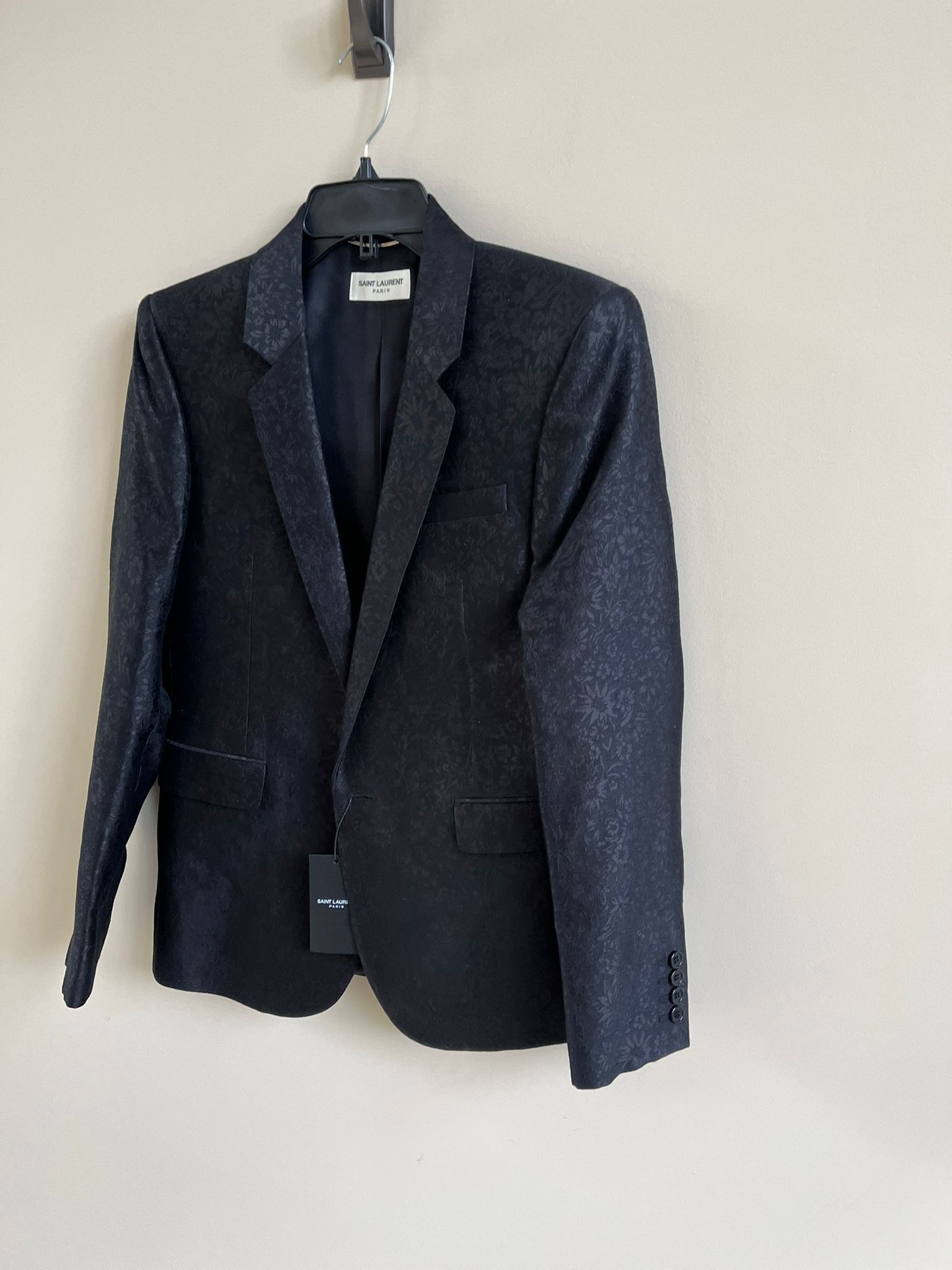 Saint Laurent Paris Floral Blazer in Black Size US S / EU 44-46 / 1 - 5 Thumbnail