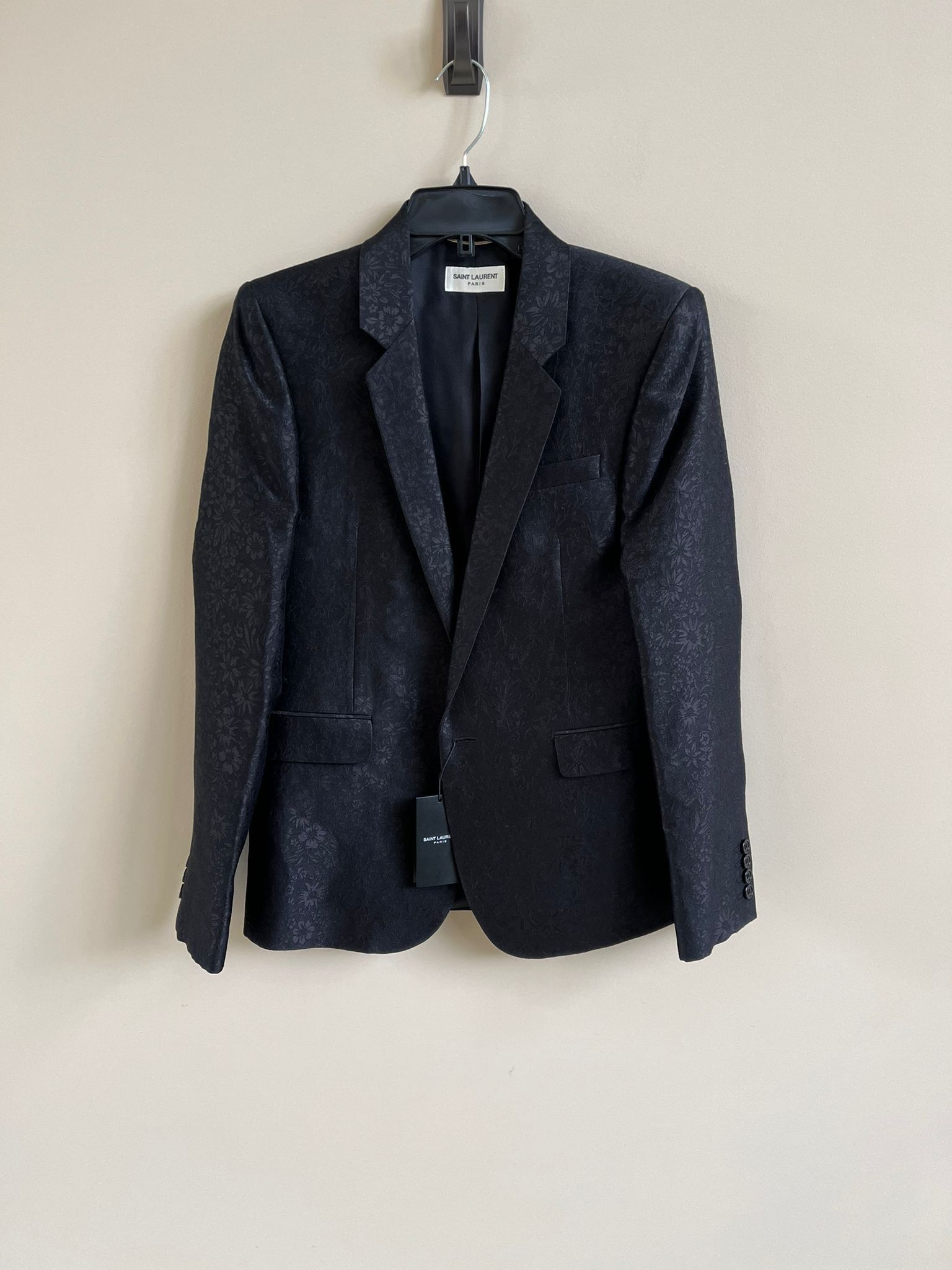 Saint Laurent Paris Floral Blazer in Black Size US S / EU 44-46 / 1 - 2 Thumbnail