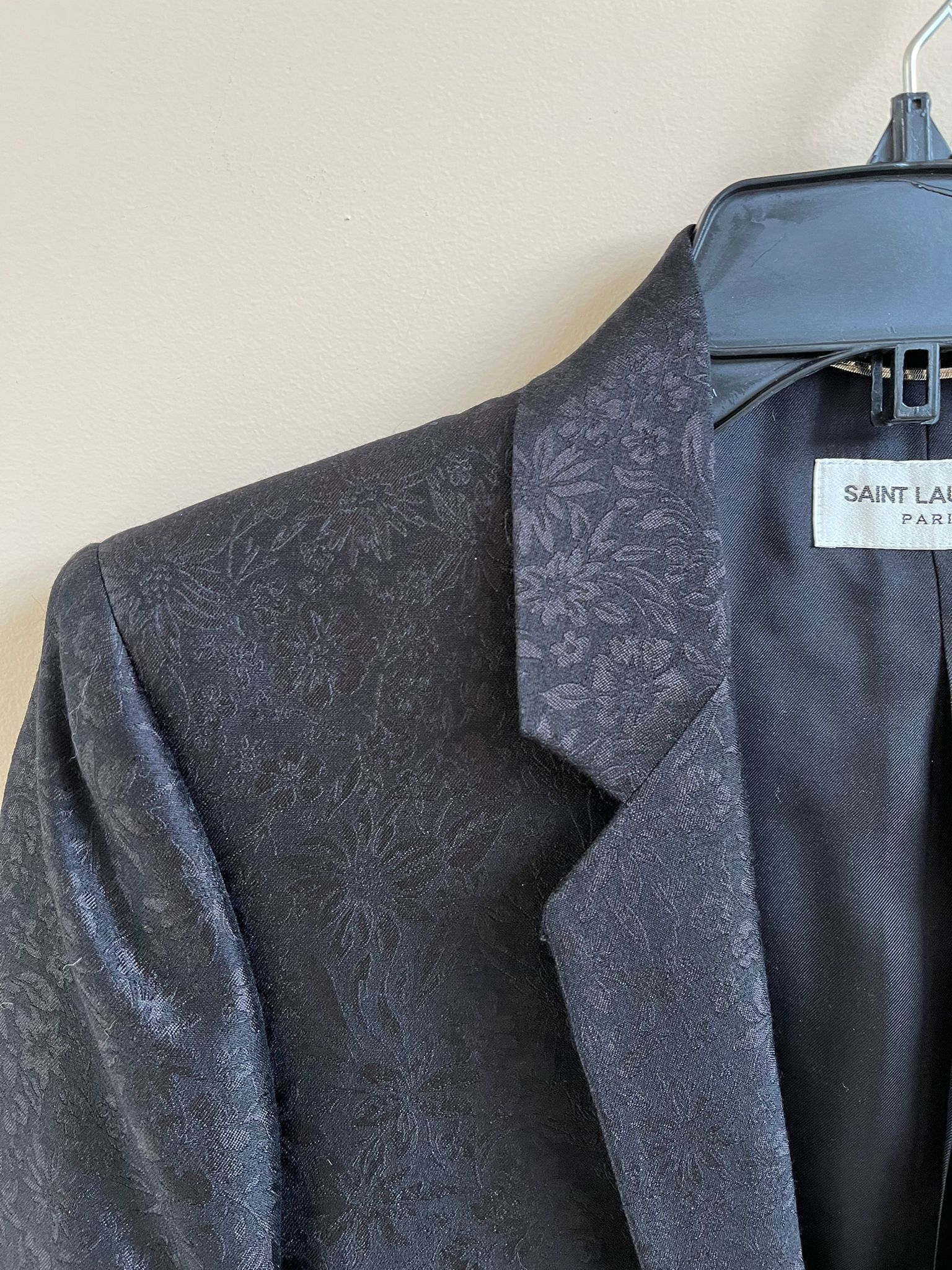 Saint Laurent Paris Floral Blazer in Black Size US S / EU 44-46 / 1 - 6 Thumbnail