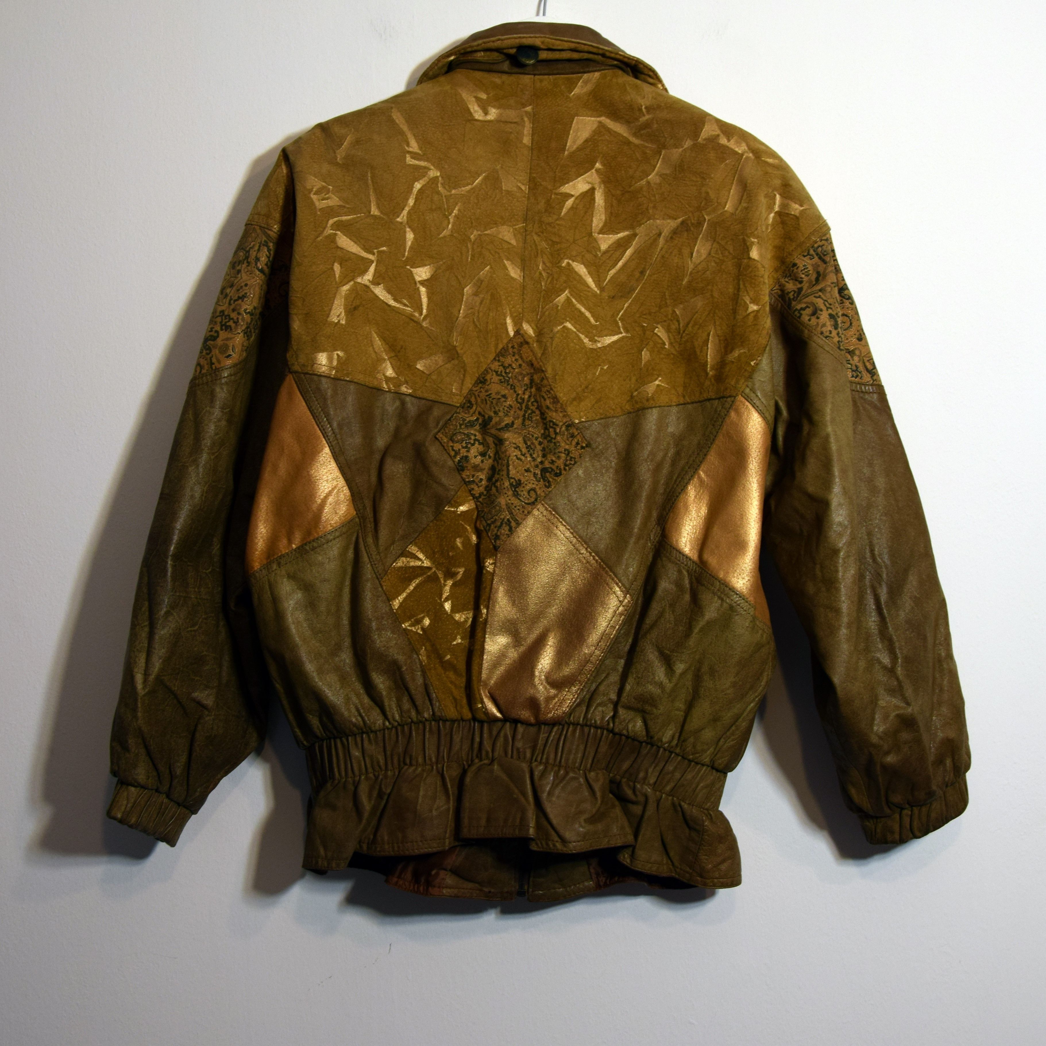 Vintage 90s vintage leather learsi ornament italian jacket real L Size US L / EU 52-54 / 3 - 6 Thumbnail
