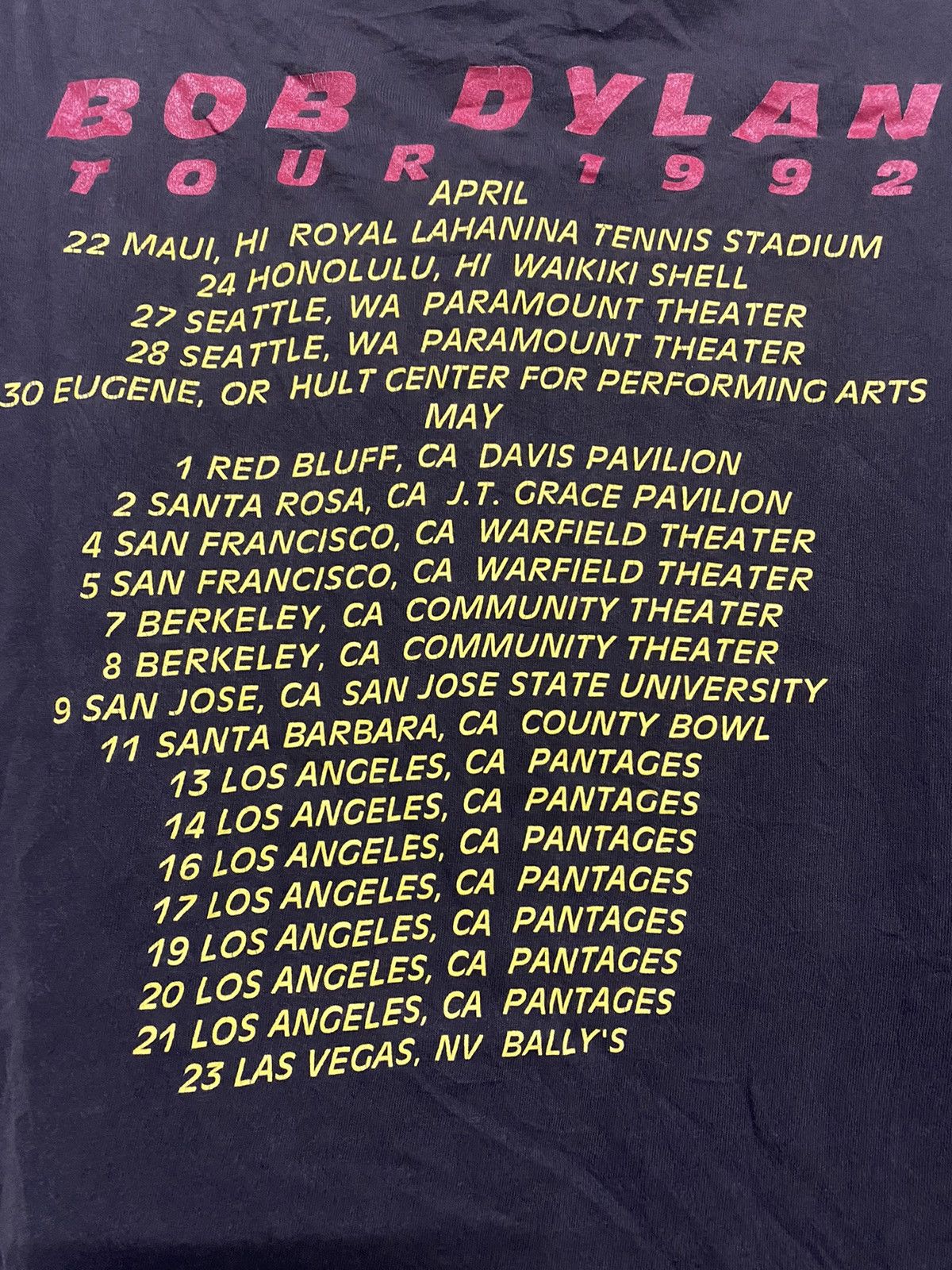 Band Tees × Vintage Vintage Bob Dylan Tour 1992 Tee Size US XL / EU 56 / 4 - 6 Thumbnail