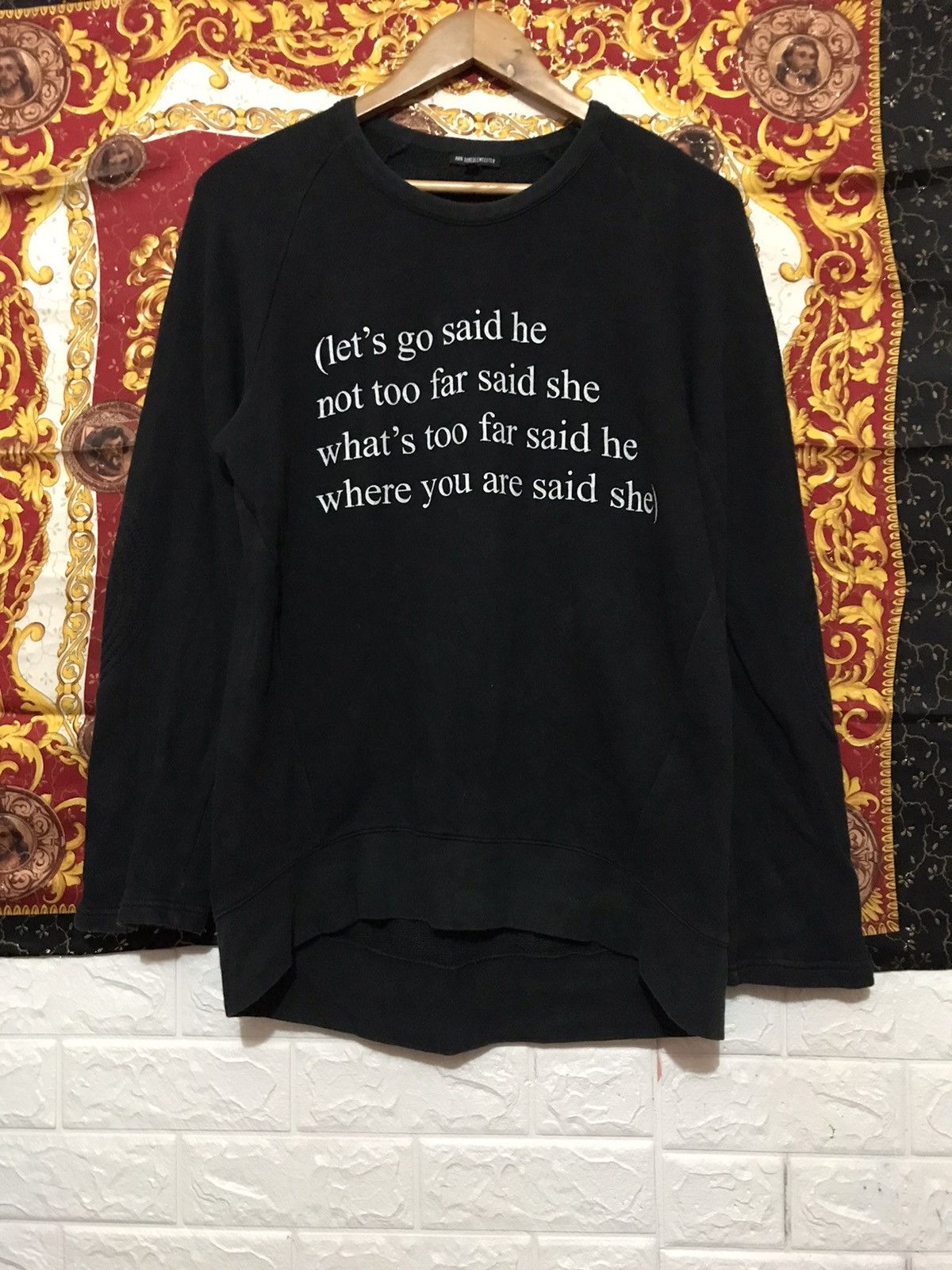 トップス Ann Demeulemeester Poem Sweatshirt Ann Demeulemeester ss16 poem crewneck sweater – Dusty Archive