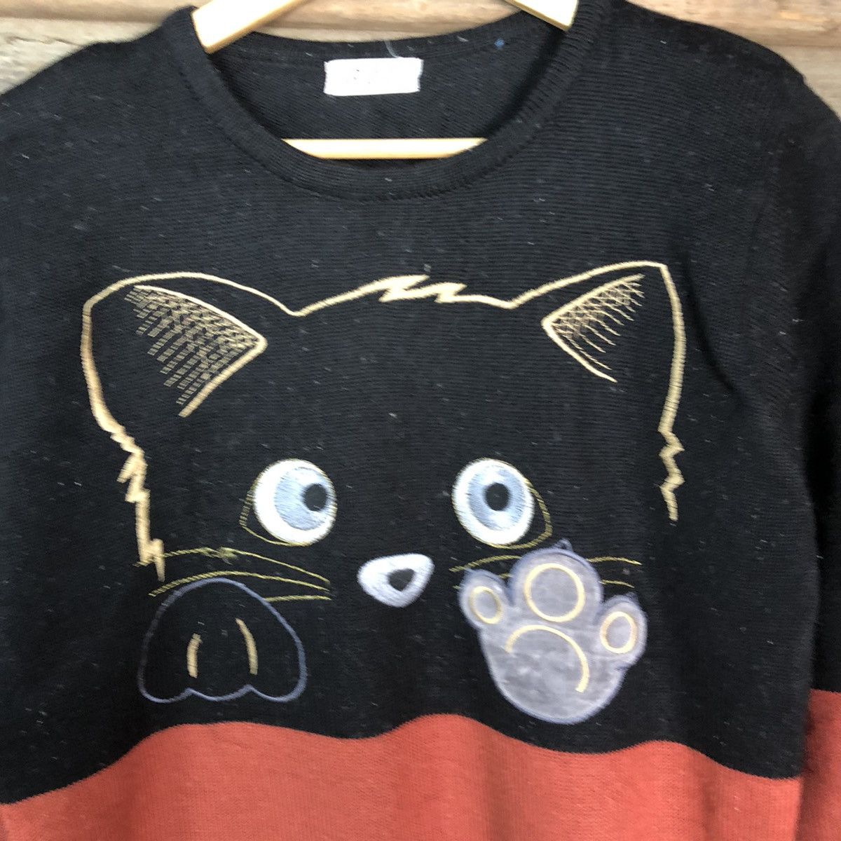 Japanese Brand Rogx cat Logo Black Knitwear #6829 Size M / US 6-8 / IT 42-44 - 6 Thumbnail