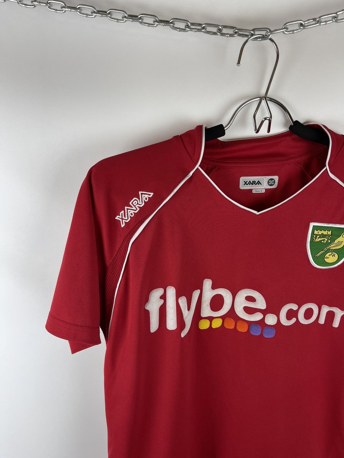 Vintage Xara Norwich City 2007 08 away soccer jersey football shirt Size US S / EU 44-46 / 1 - 2 Thumbnail