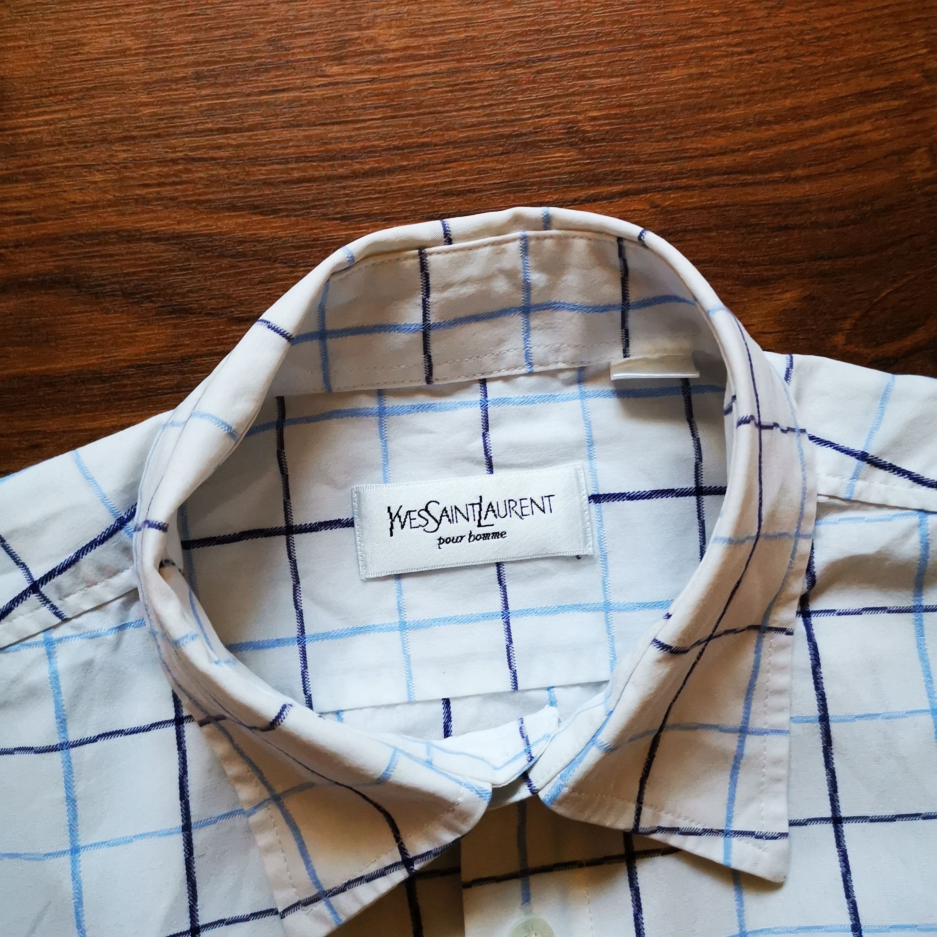 Vintage Yves Saint Laurent short sleeve check shirt Size US M / EU 48-50 / 2 - 5 Thumbnail