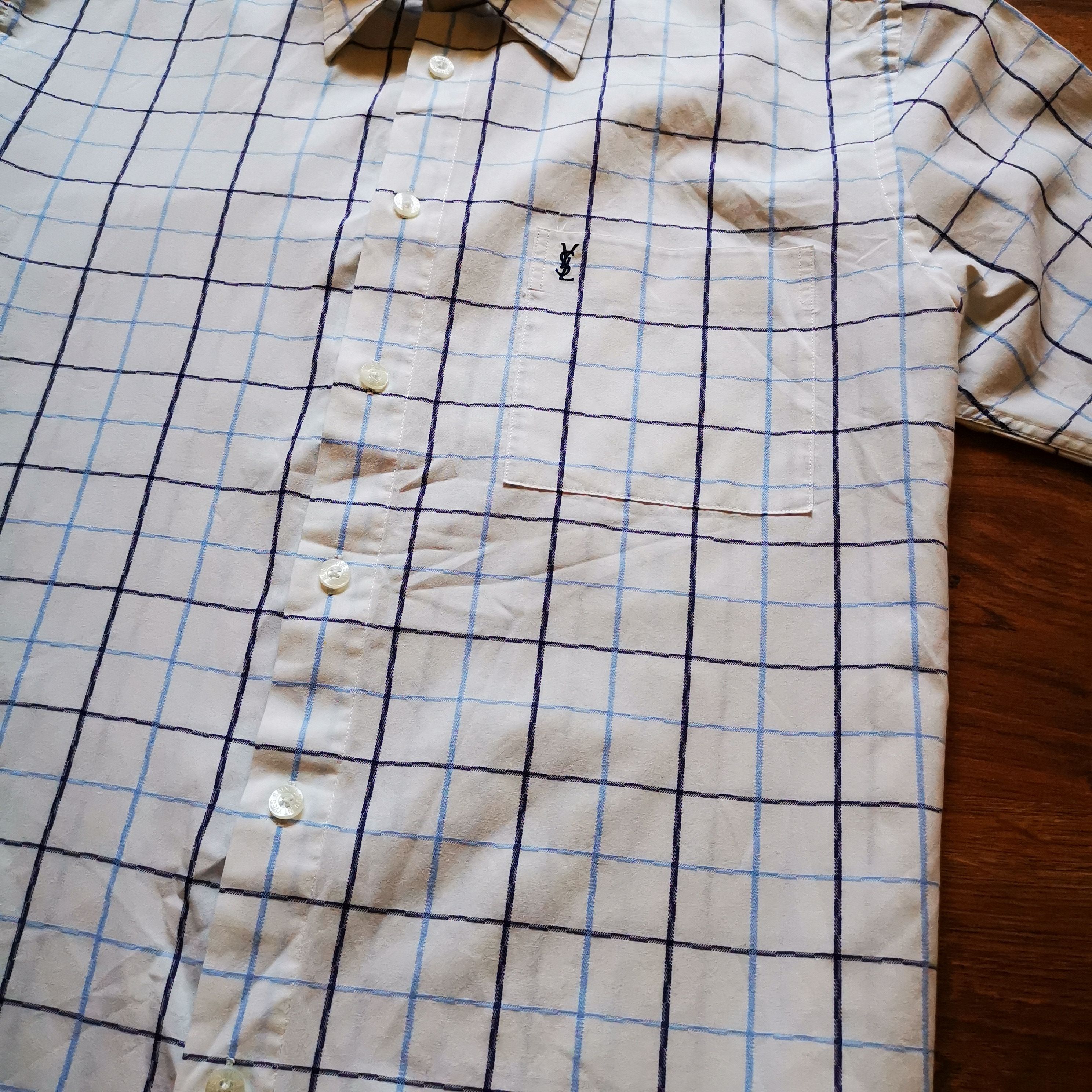 Vintage Yves Saint Laurent short sleeve check shirt Size US M / EU 48-50 / 2 - 6 Thumbnail