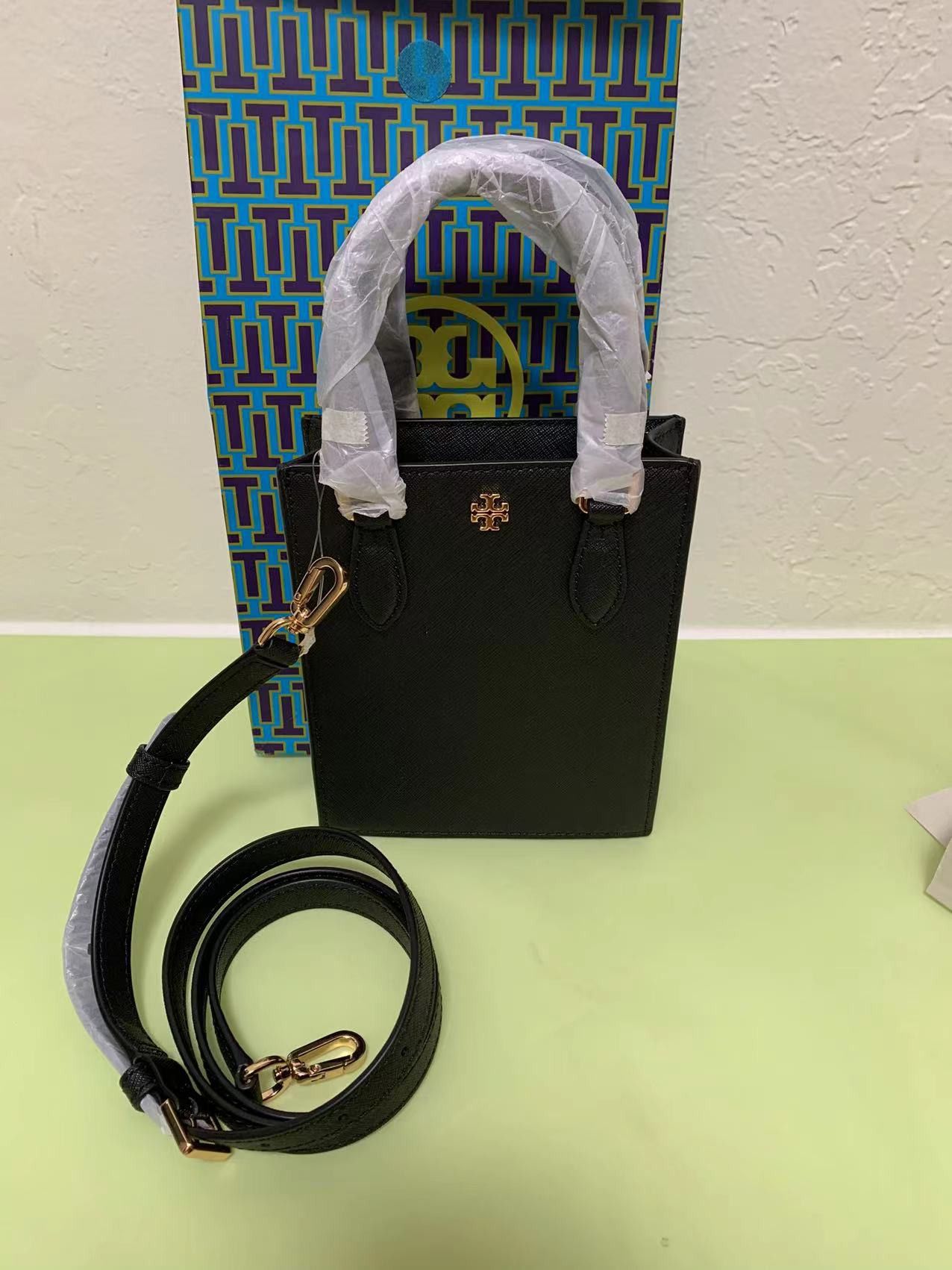 Tory Burch Emerson Mini Shopper Tote Black Leather Cross Body Bag Grailed 4938