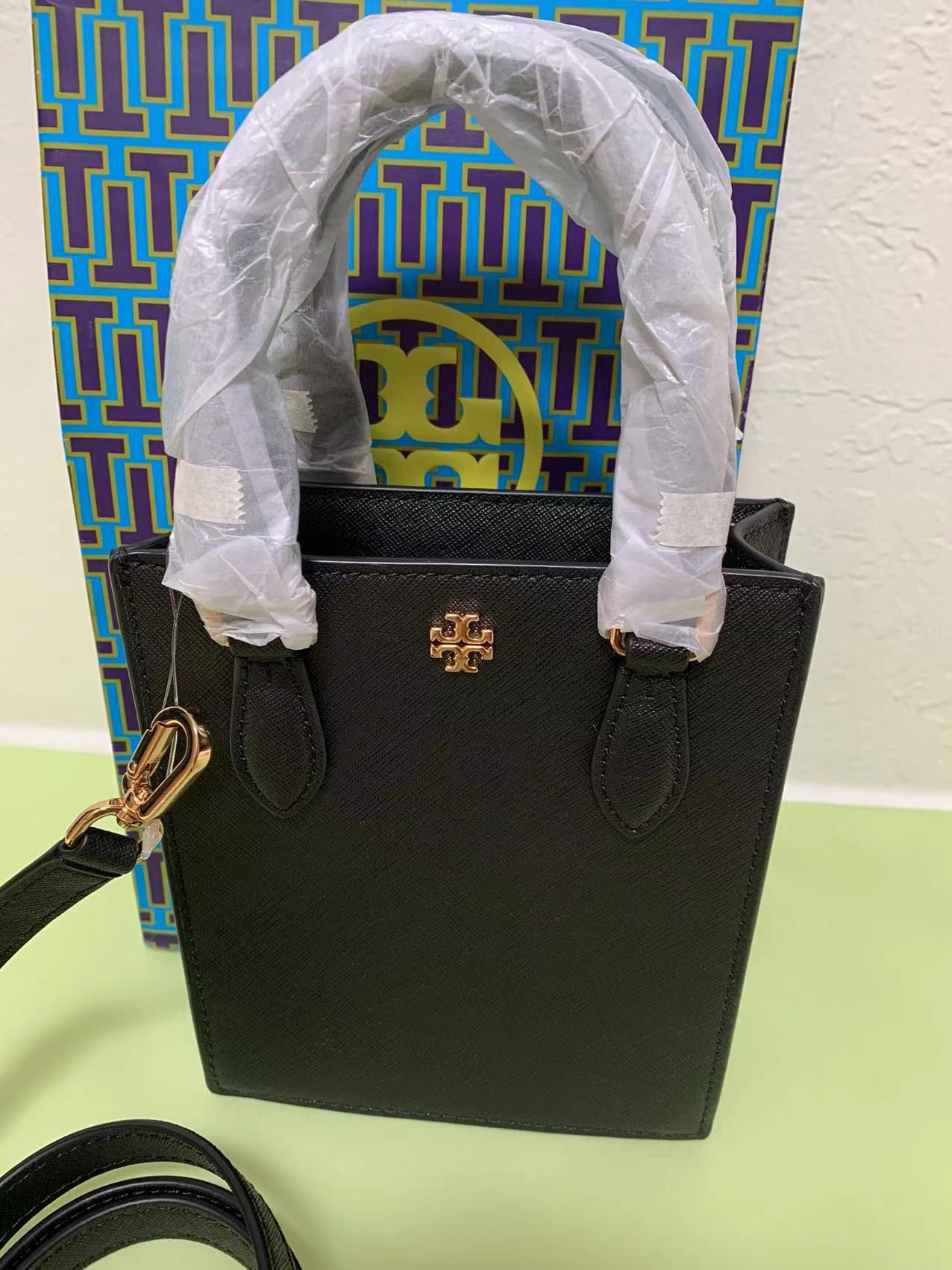 Tory Burch Emerson factory Mini/Small Tote/Crossbody Leather Black