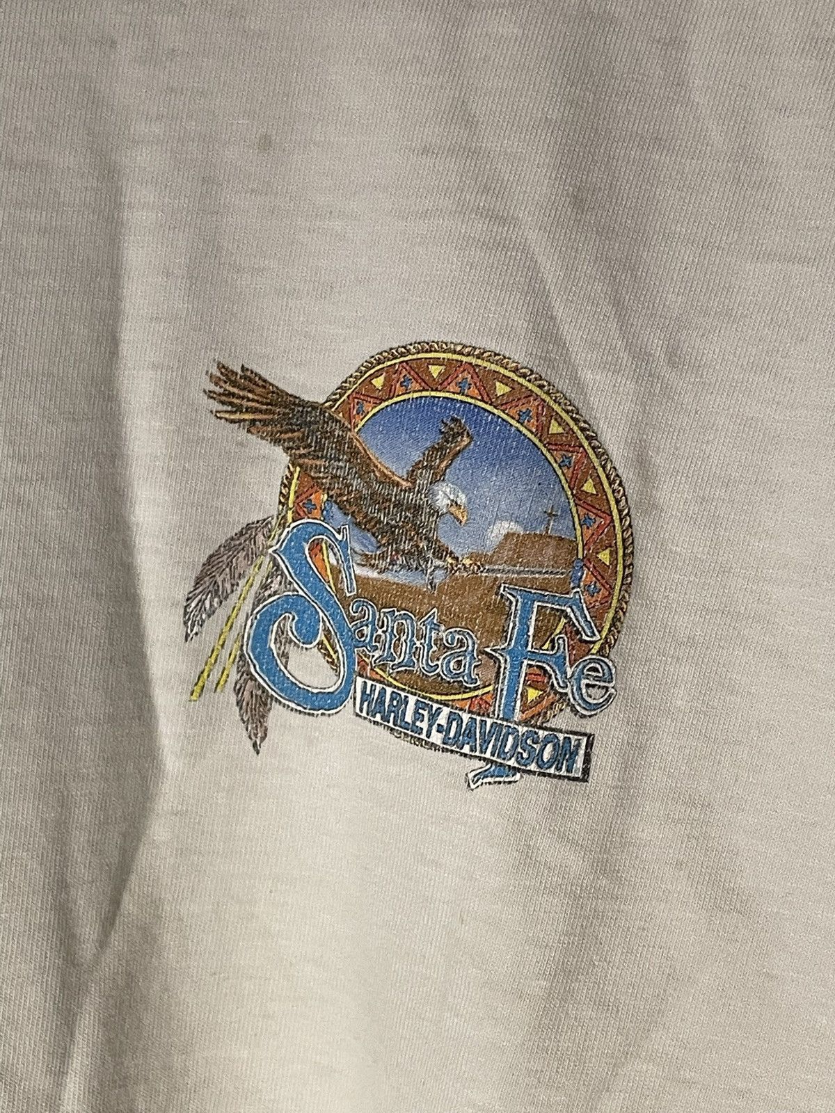 Harley Davidson Vintage 2002 Thrashed Santa Fe Harley Davidson tee Size US XL / EU 56 / 4 - 3 Thumbnail