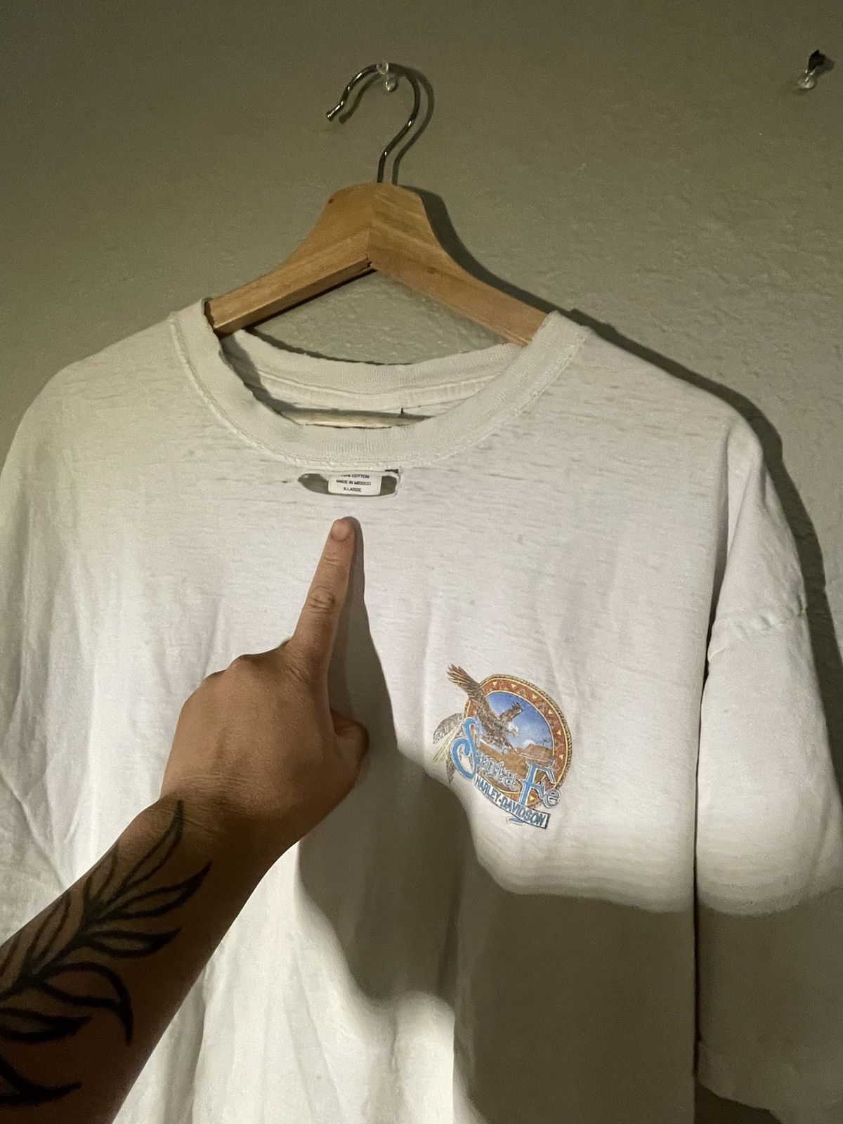 Harley Davidson Vintage 2002 Thrashed Santa Fe Harley Davidson tee Size US XL / EU 56 / 4 - 4 Thumbnail