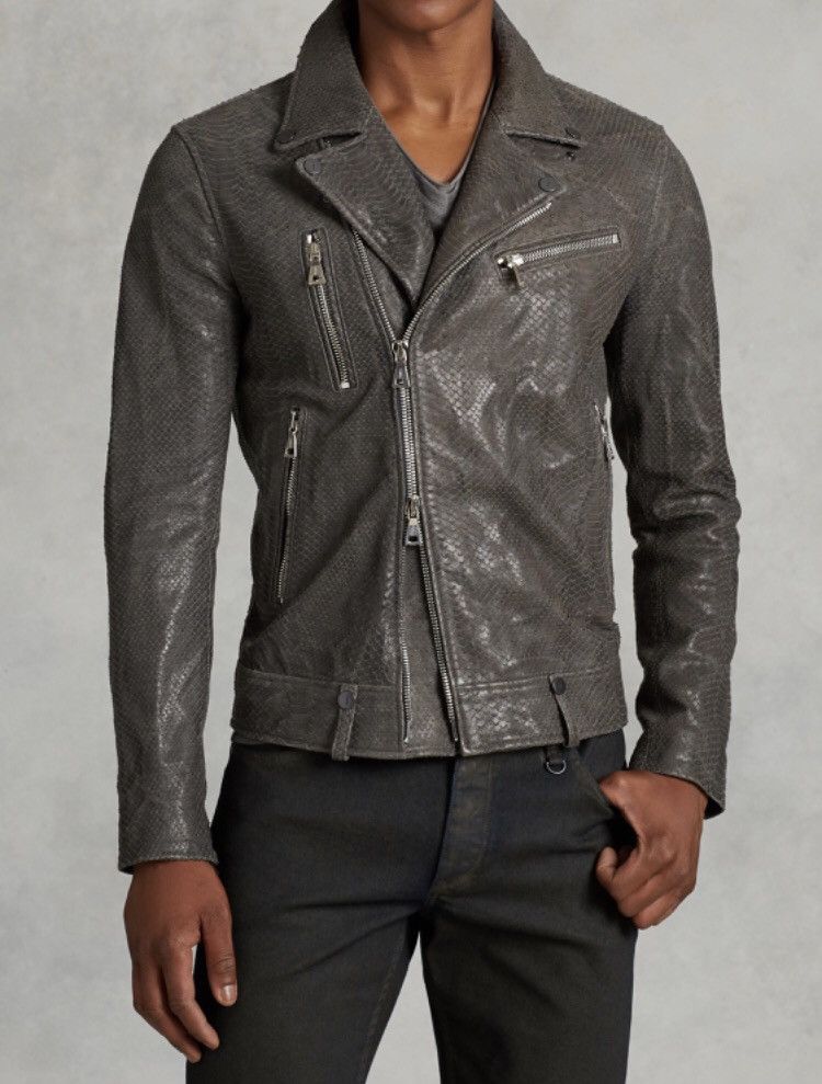 John Varvatos snakeskin embossed leather Jacket