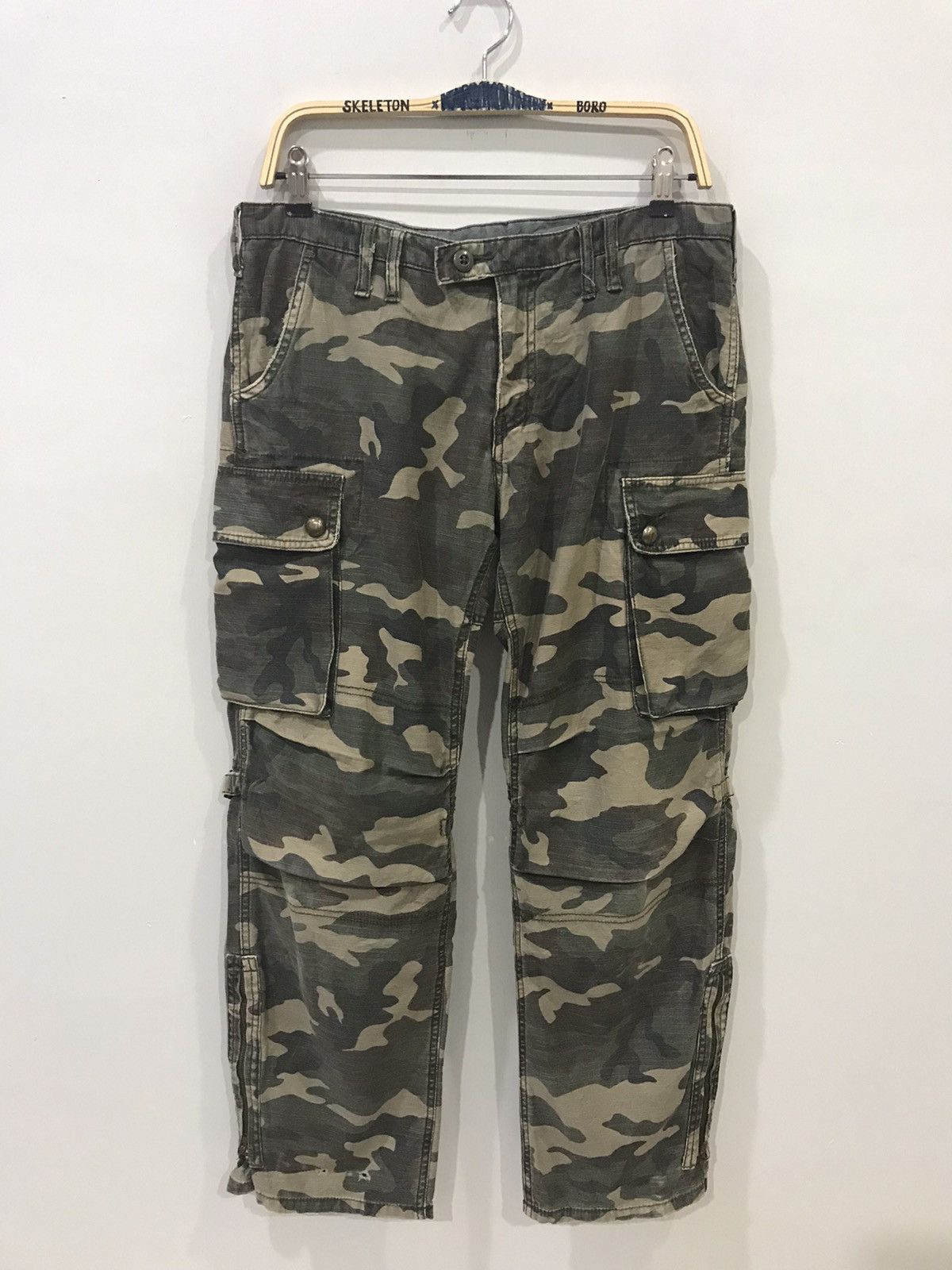 PURPLE&YELLOW Japan Vujade Punk Design Zipper Leg Cargo Pant