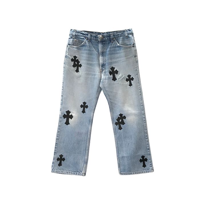 Chrome Hearts Chrome Hearts Denim Cross Patch Jeans, Grailed