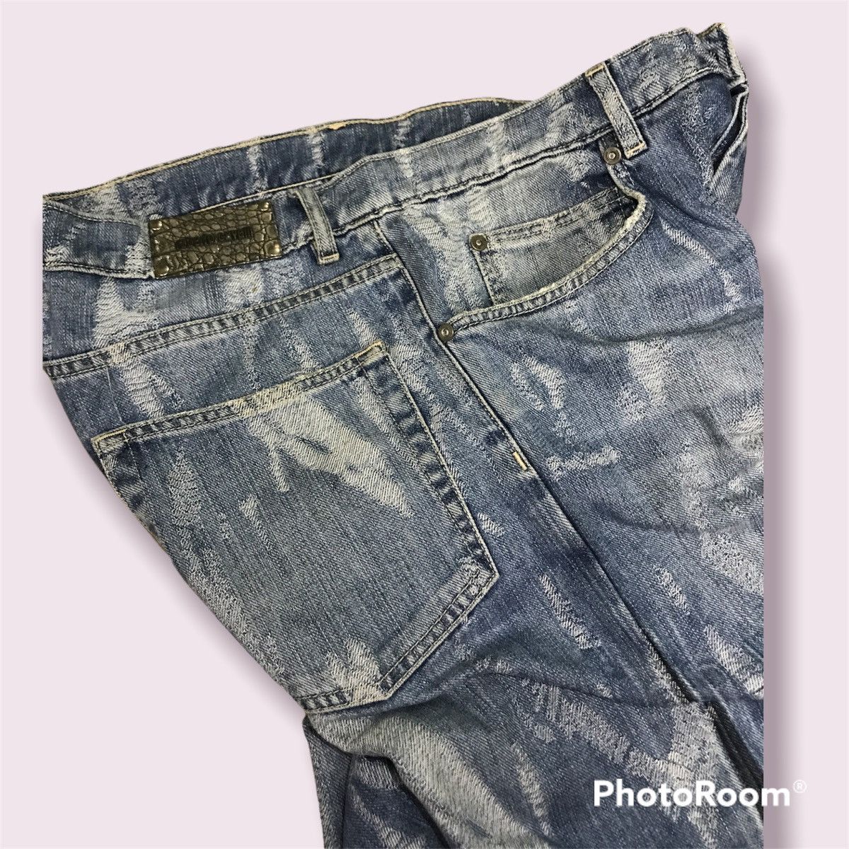 Just Cavalli × Roberto Cavalli Laser Engraved Denim Pants Size US 31 - 4 Thumbnail