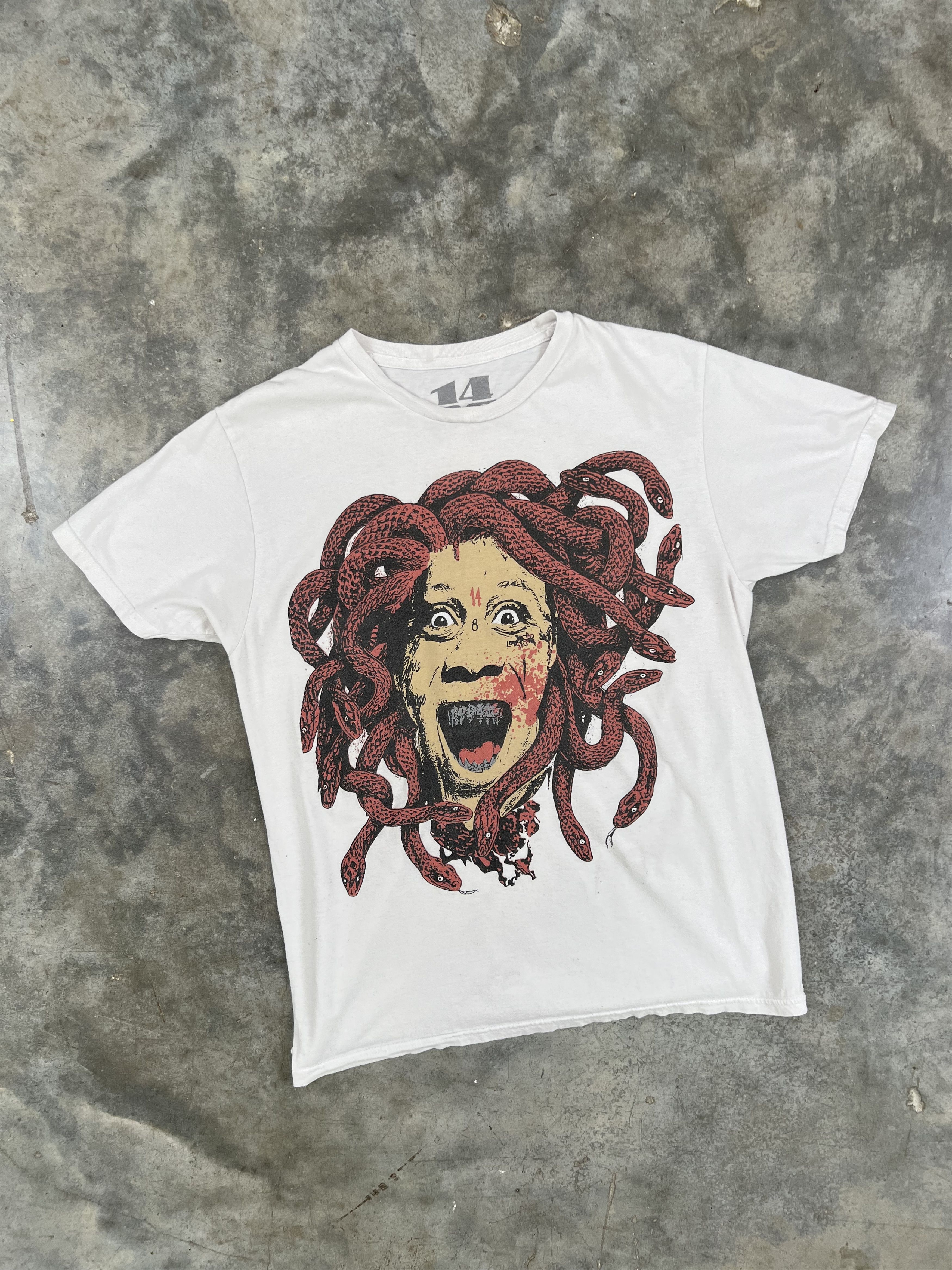 Trippie Redd Trippie Redd Medusa Portrait Tee White Medium 🧊❄️🥣 Tour Size US M / EU 48-50 / 2 - 1 Thumbnail