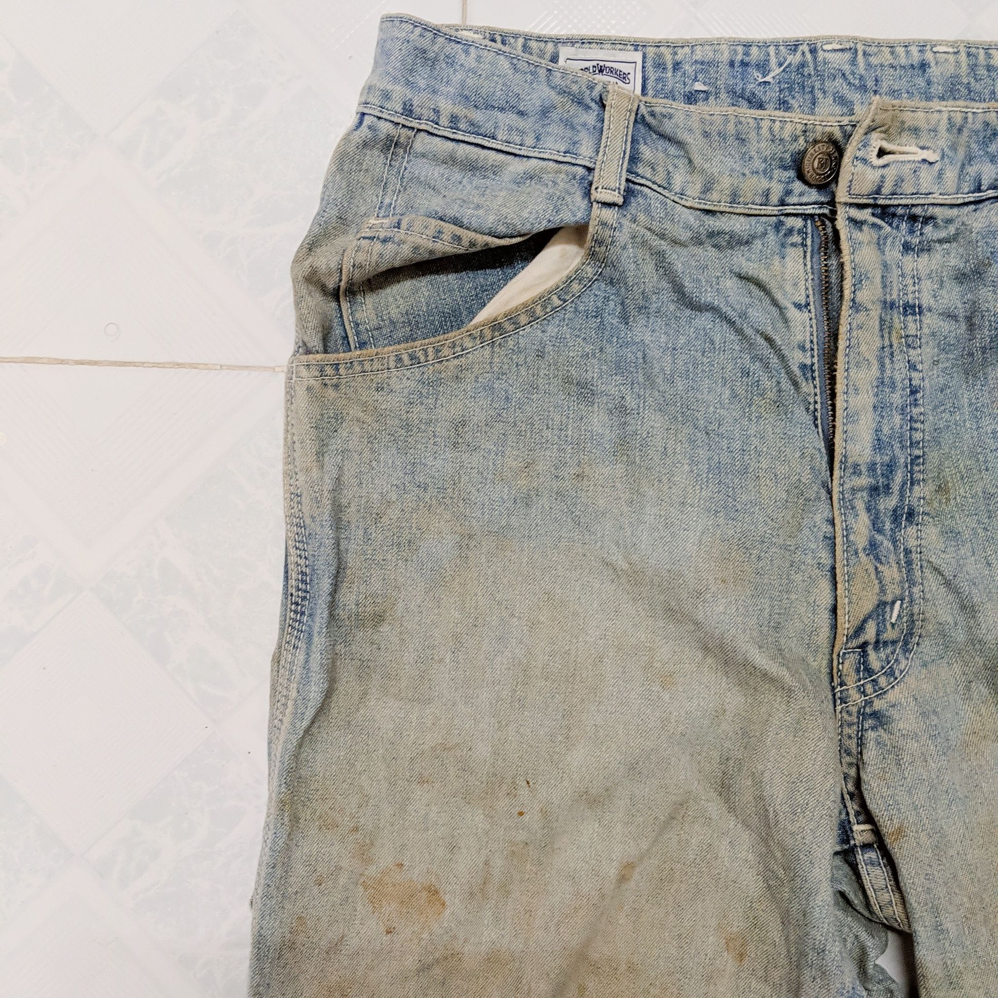 Japanese Brand × Jean × Vintage Vintage Dirty Workers Big John Denim Faded Jeans Pants Size US 31 - 13 Thumbnail