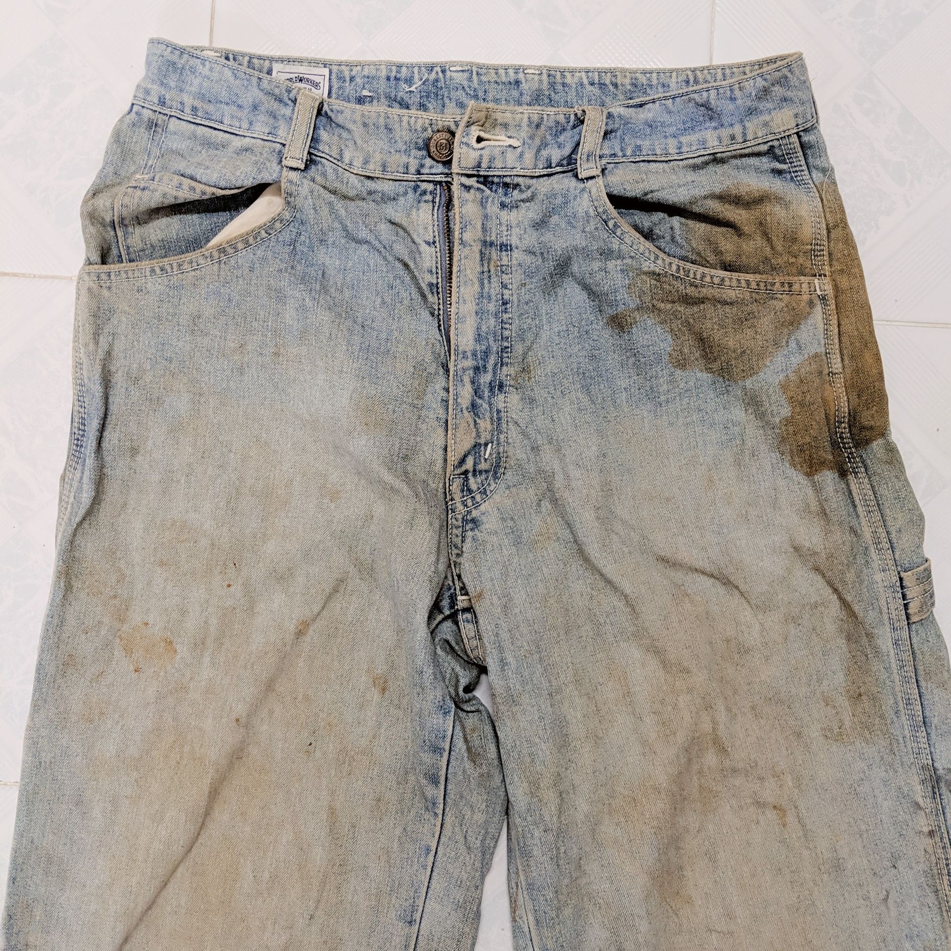 Japanese Brand × Jean × Vintage Vintage Dirty Workers Big John Denim Faded Jeans Pants Size US 31 - 14 Thumbnail