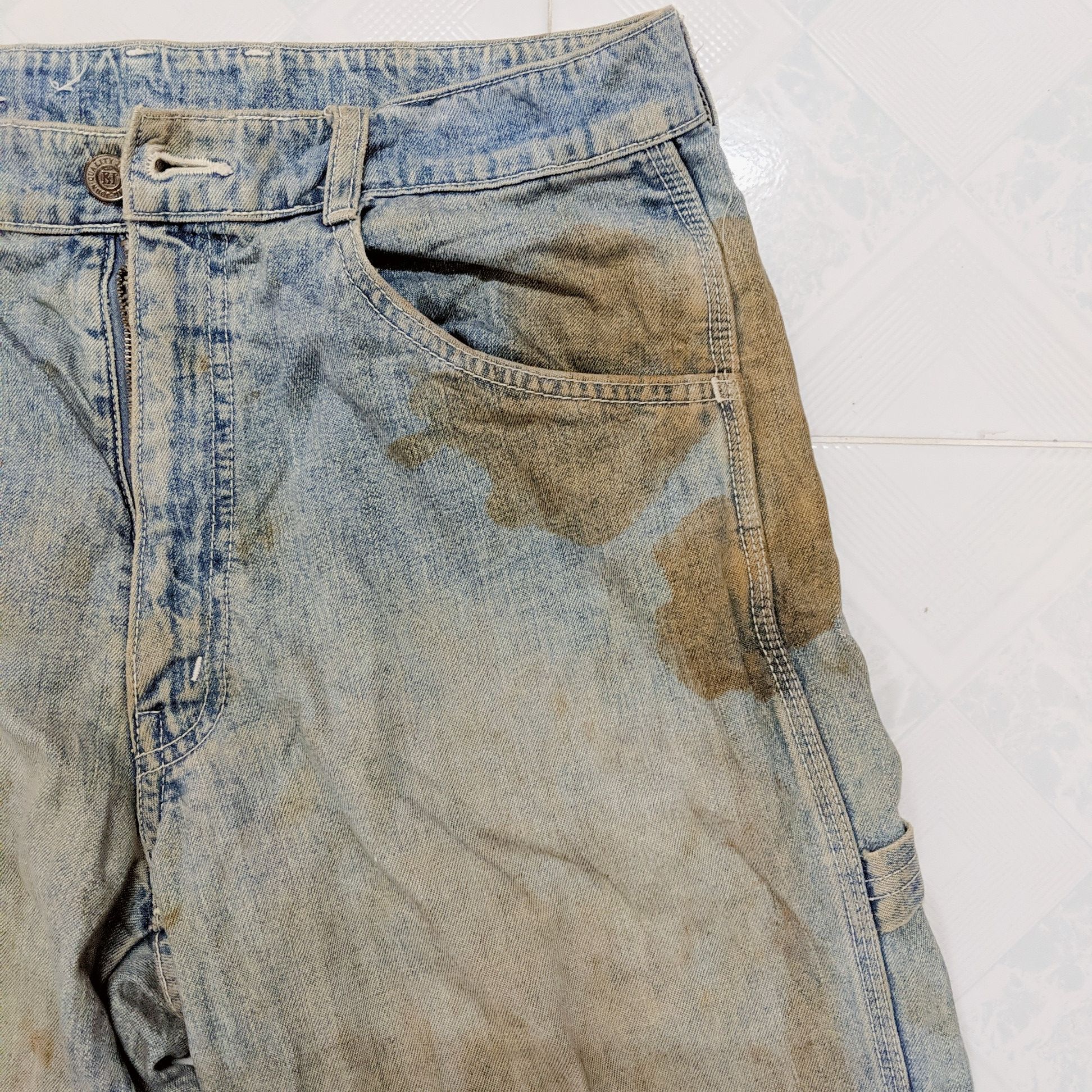 Japanese Brand × Jean × Vintage Vintage Dirty Workers Big John Denim Faded Jeans Pants Size US 31 - 12 Thumbnail