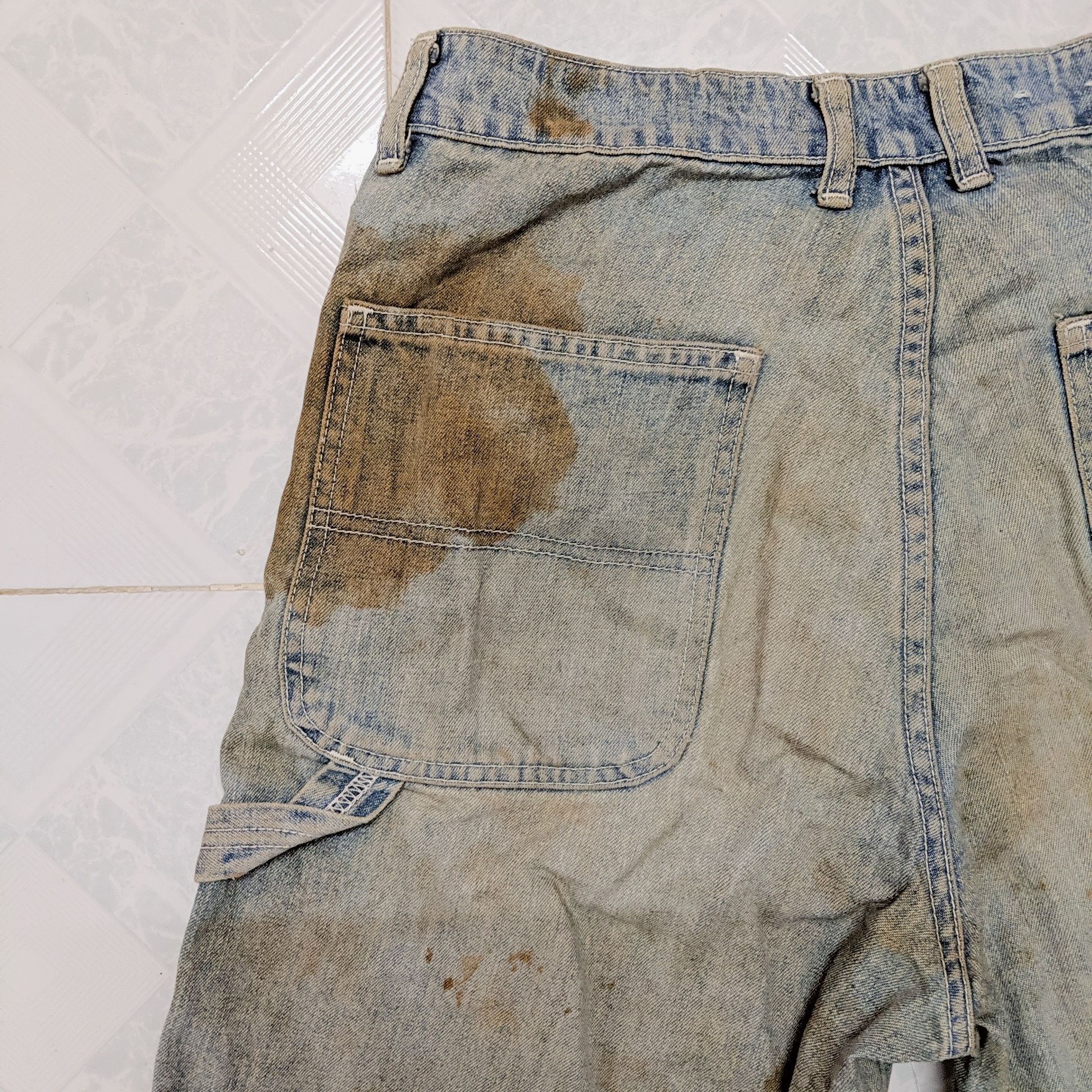 Japanese Brand × Jean × Vintage Vintage Dirty Workers Big John Denim Faded Jeans Pants Size US 31 - 5 Thumbnail