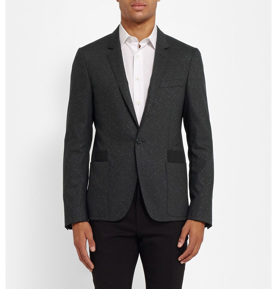 Lanvin CHARCOAL GREY SLIM FIT WOOL SILK BLEND SUIT JACKET | Grailed